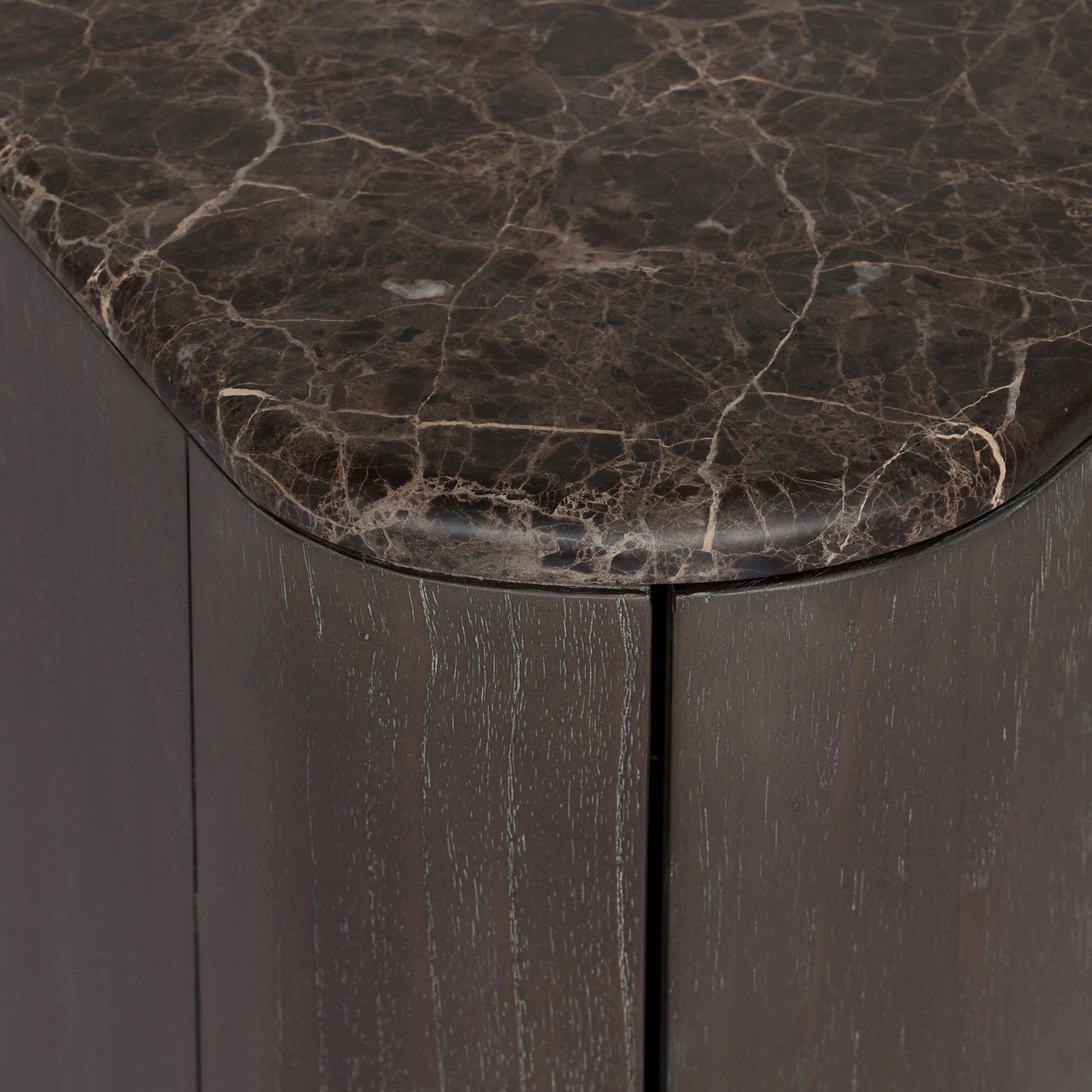 Boa Nightstand, Dark Honed Emperador Marble