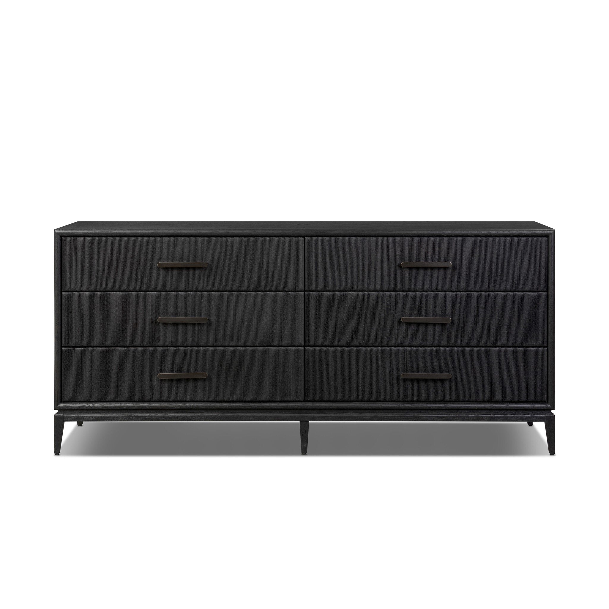 Rosenell 6 Drawer Dresser, Black Paper Cord