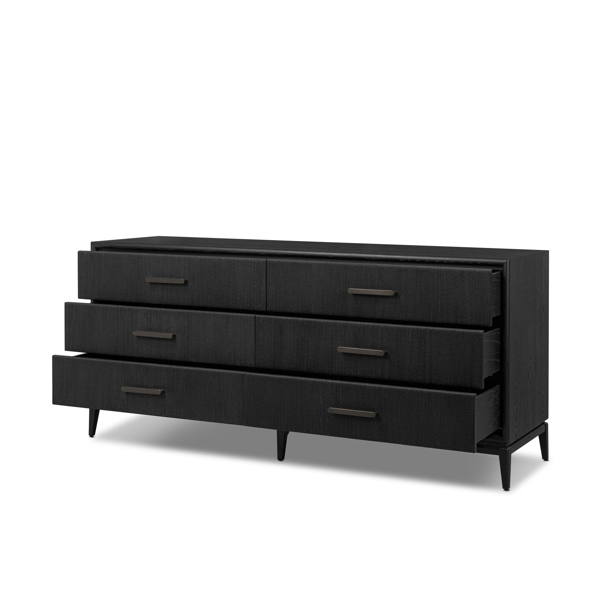 Rosenell 6 Drawer Dresser, Black Paper Cord