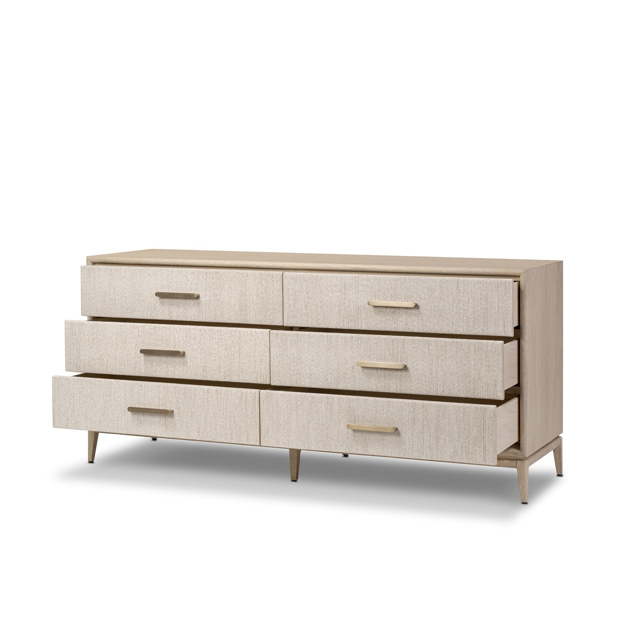 Rosenell 6 Drawer Dresser, Natural Paper Cord