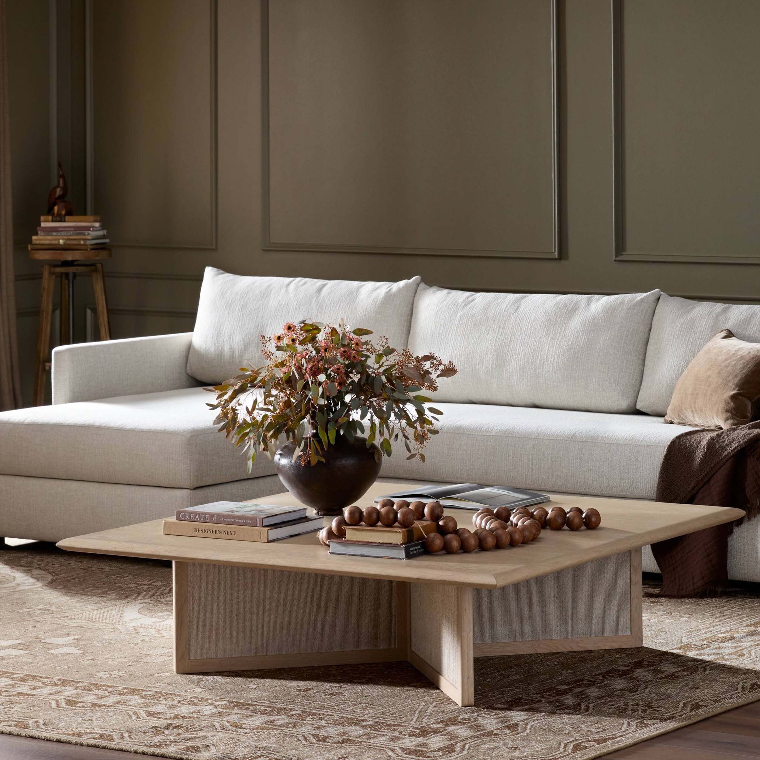Rosenell Square Coffee Table, Natural Oak Veneer