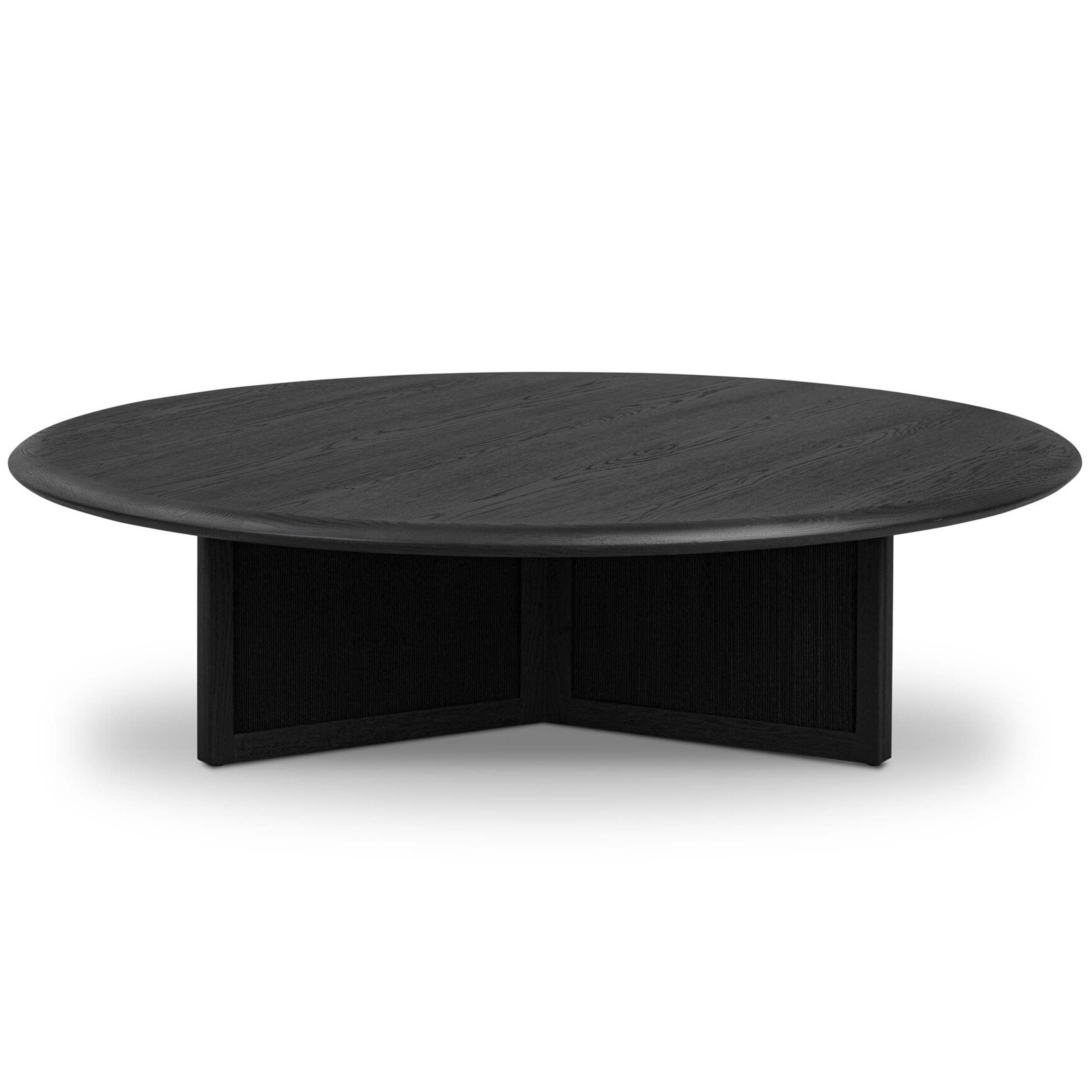 Rosenell Round Coffee Table, Black Oak Veneer