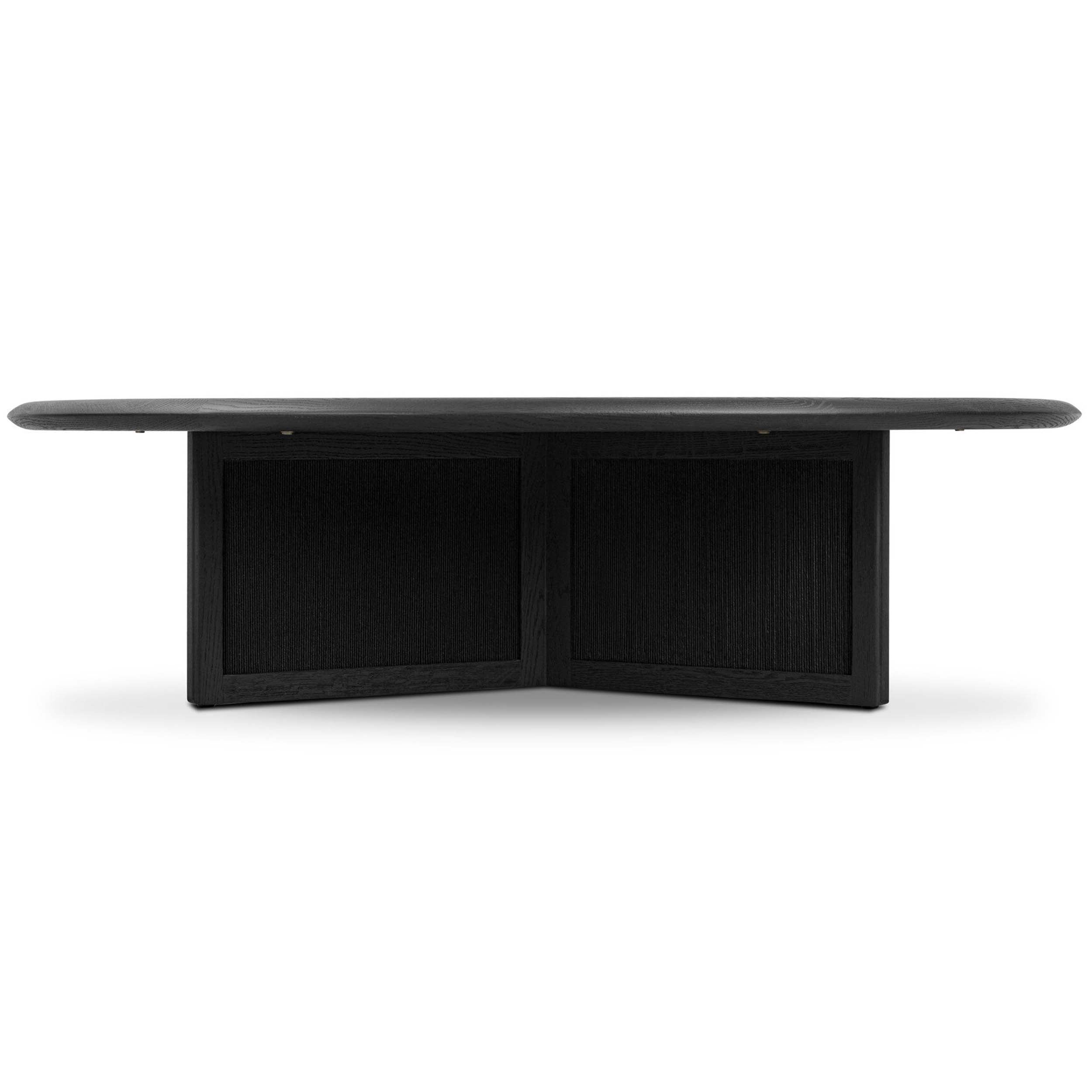 Rosenell Round Coffee Table, Black Oak Veneer
