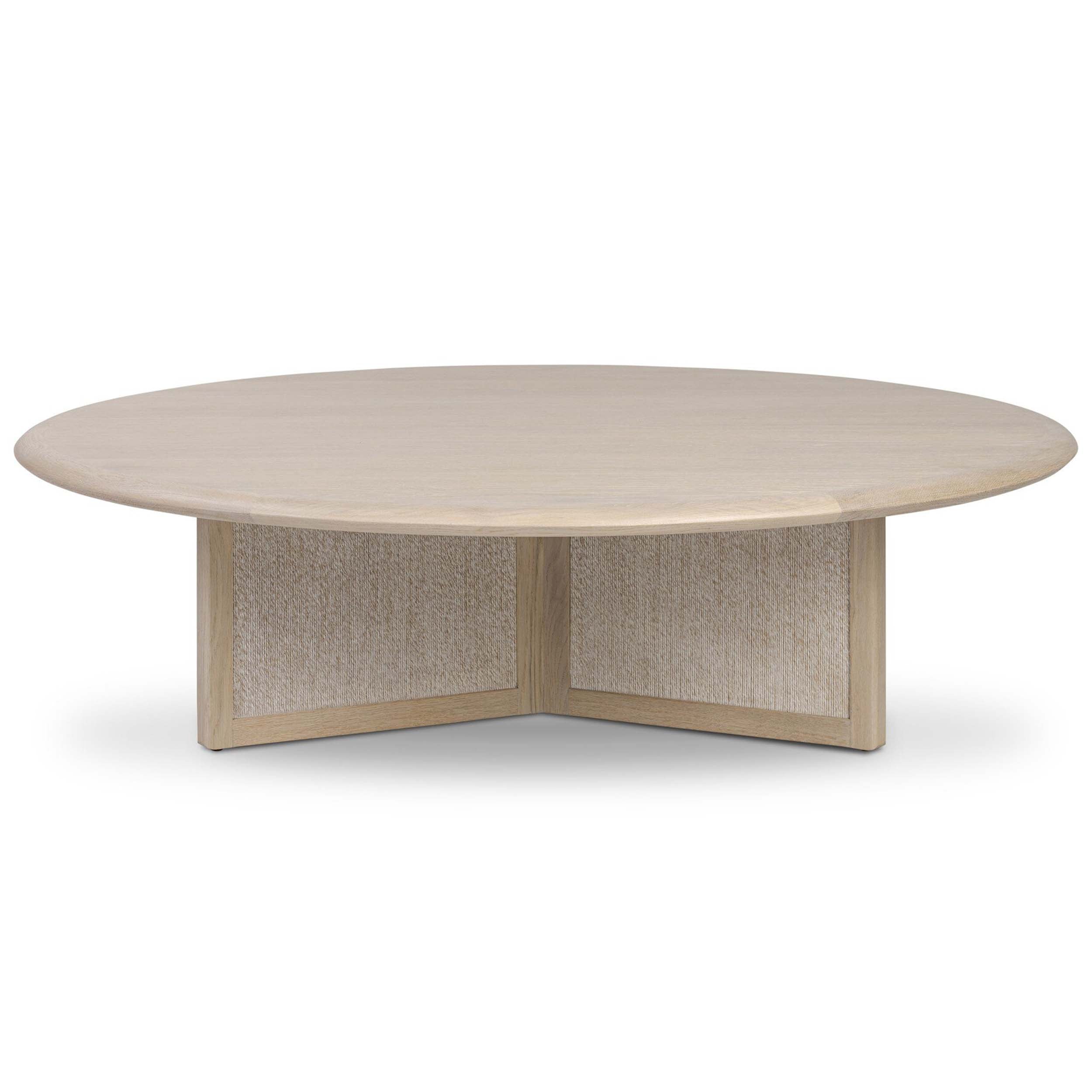 Rosenell Round Coffee Table, Natural Oak Veneer