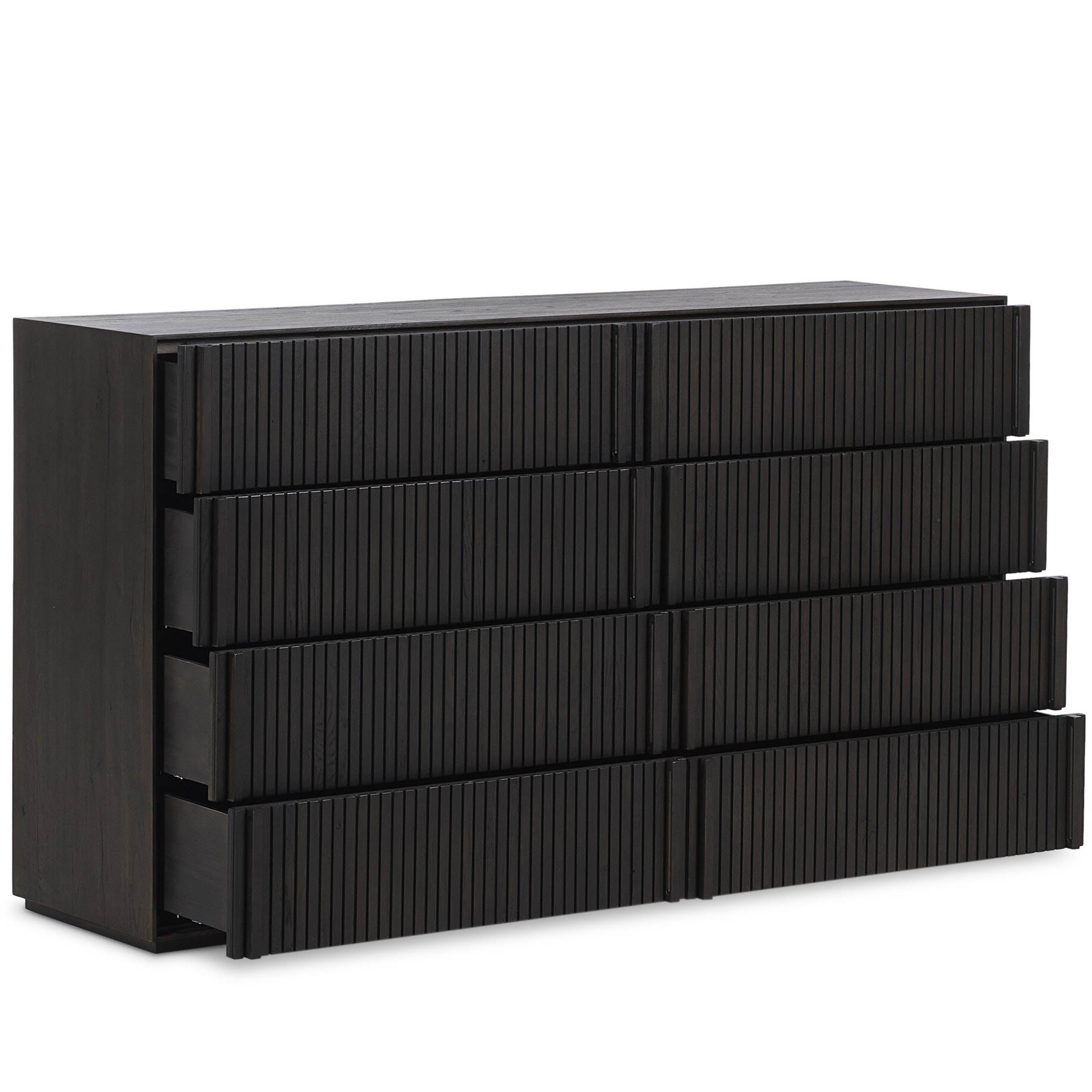 Leo 8 Drawer Dresser, Smoked Black