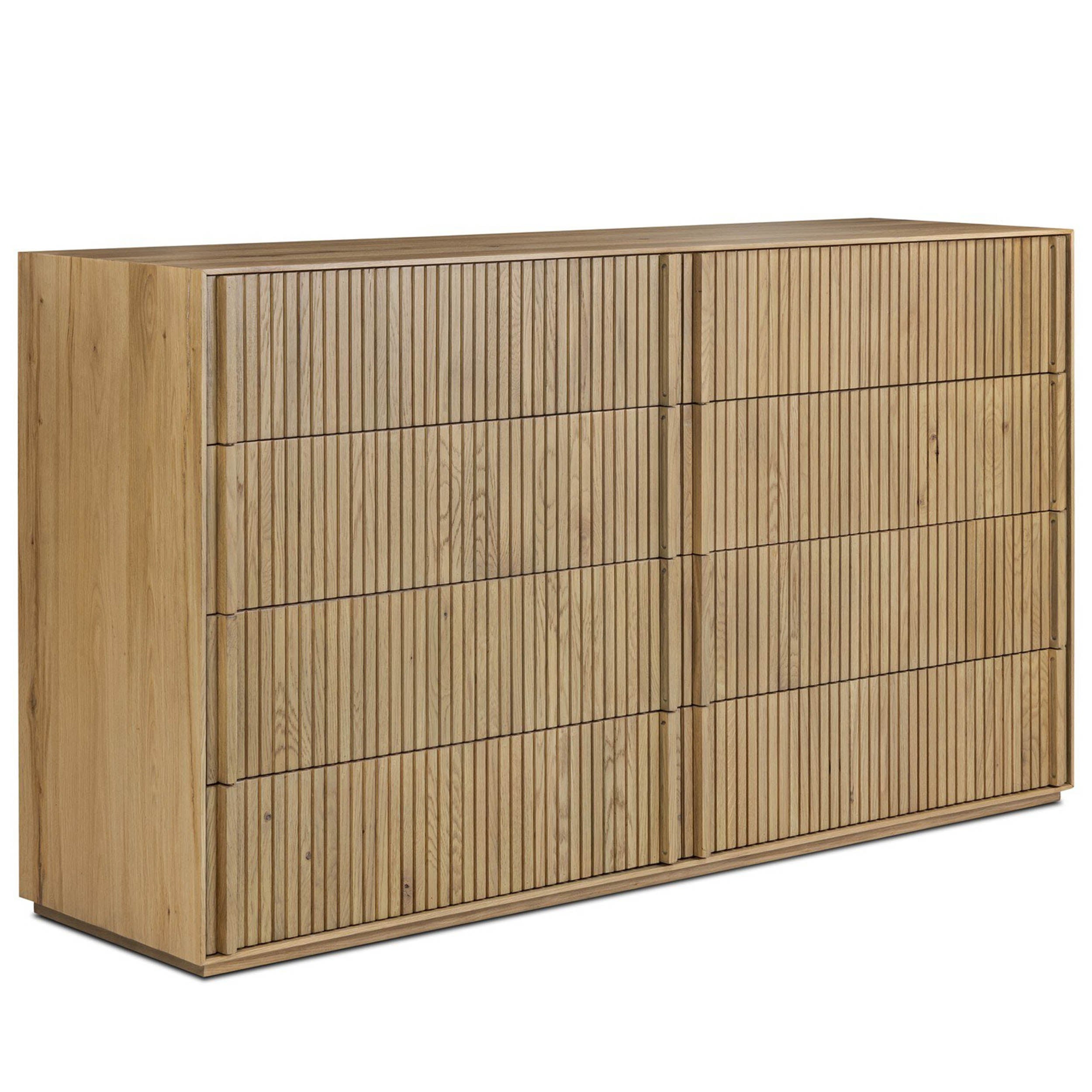 Leo 8 Drawer Dresser, Rustic Light Natural Oak