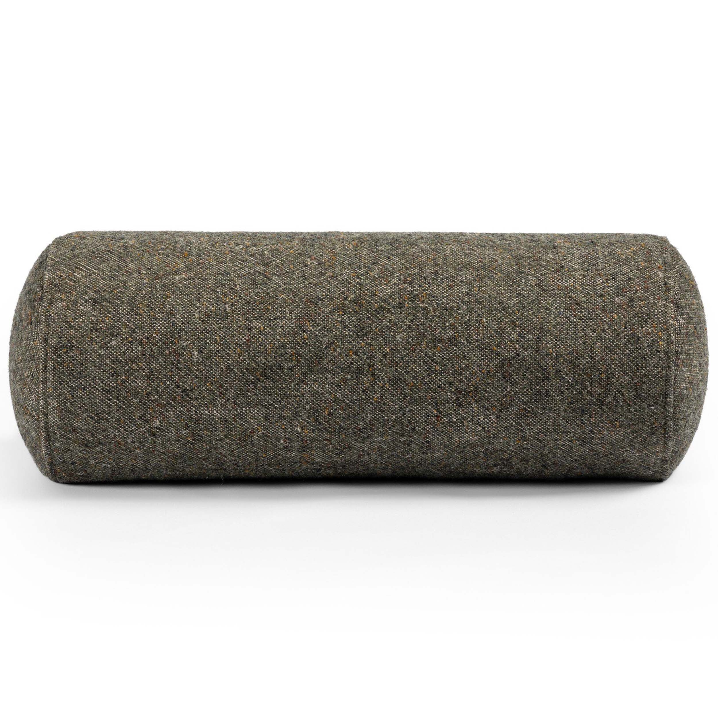 Stonewash Linen Bolster Pillow, Hasselt Olive Green
