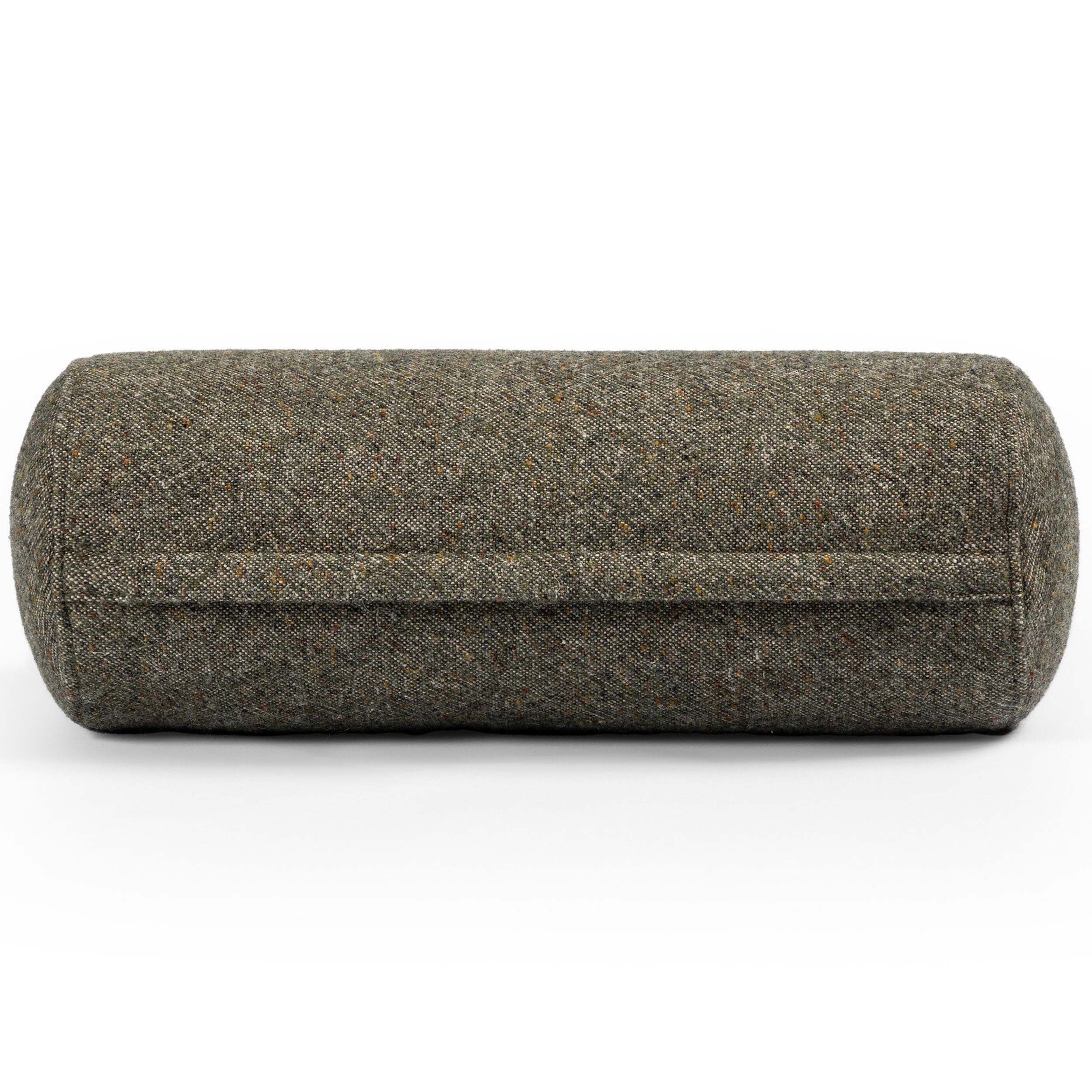Stonewash Linen Bolster Pillow, Hasselt Olive Green