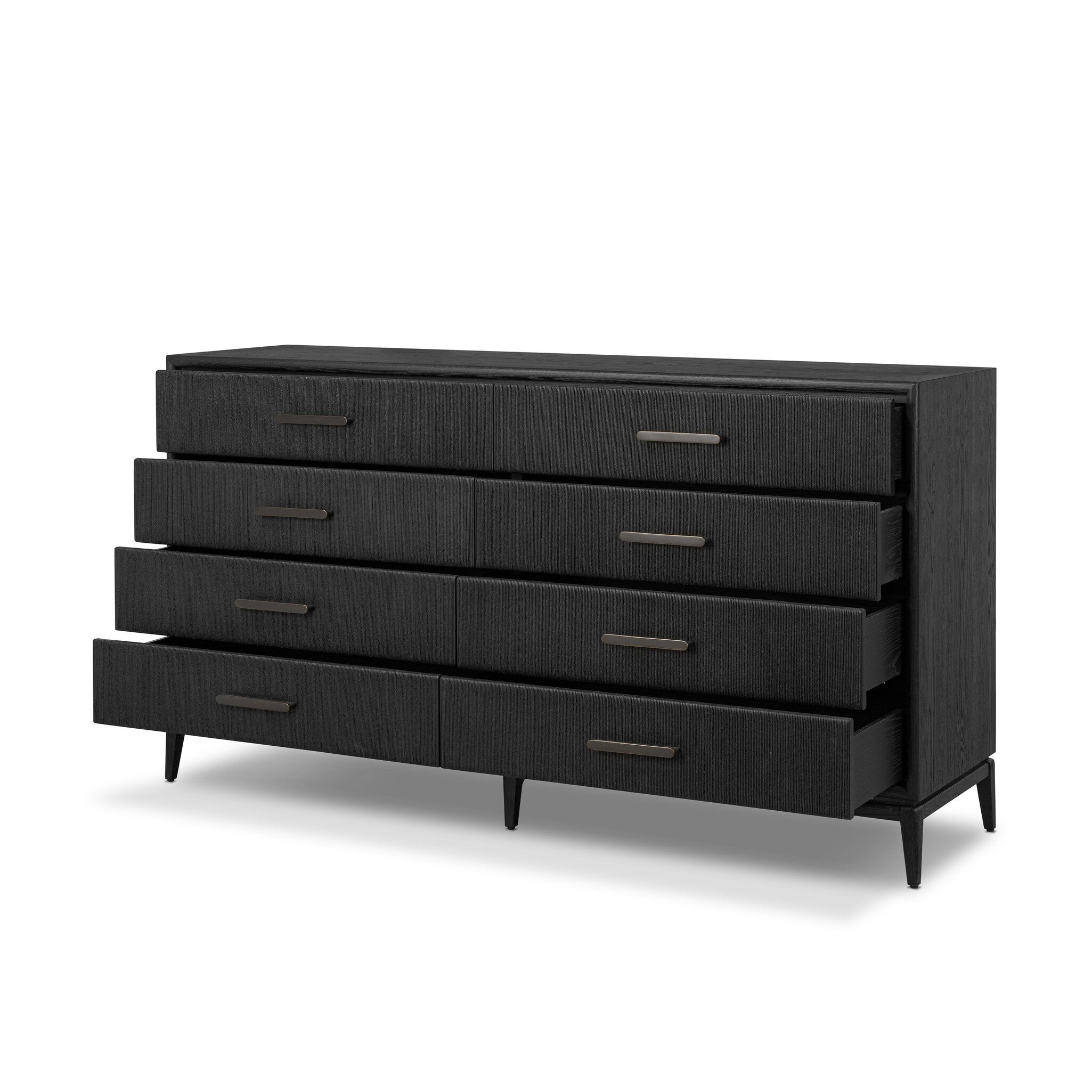Rosenell 8 Drawer Dresser, Black Paper Cord