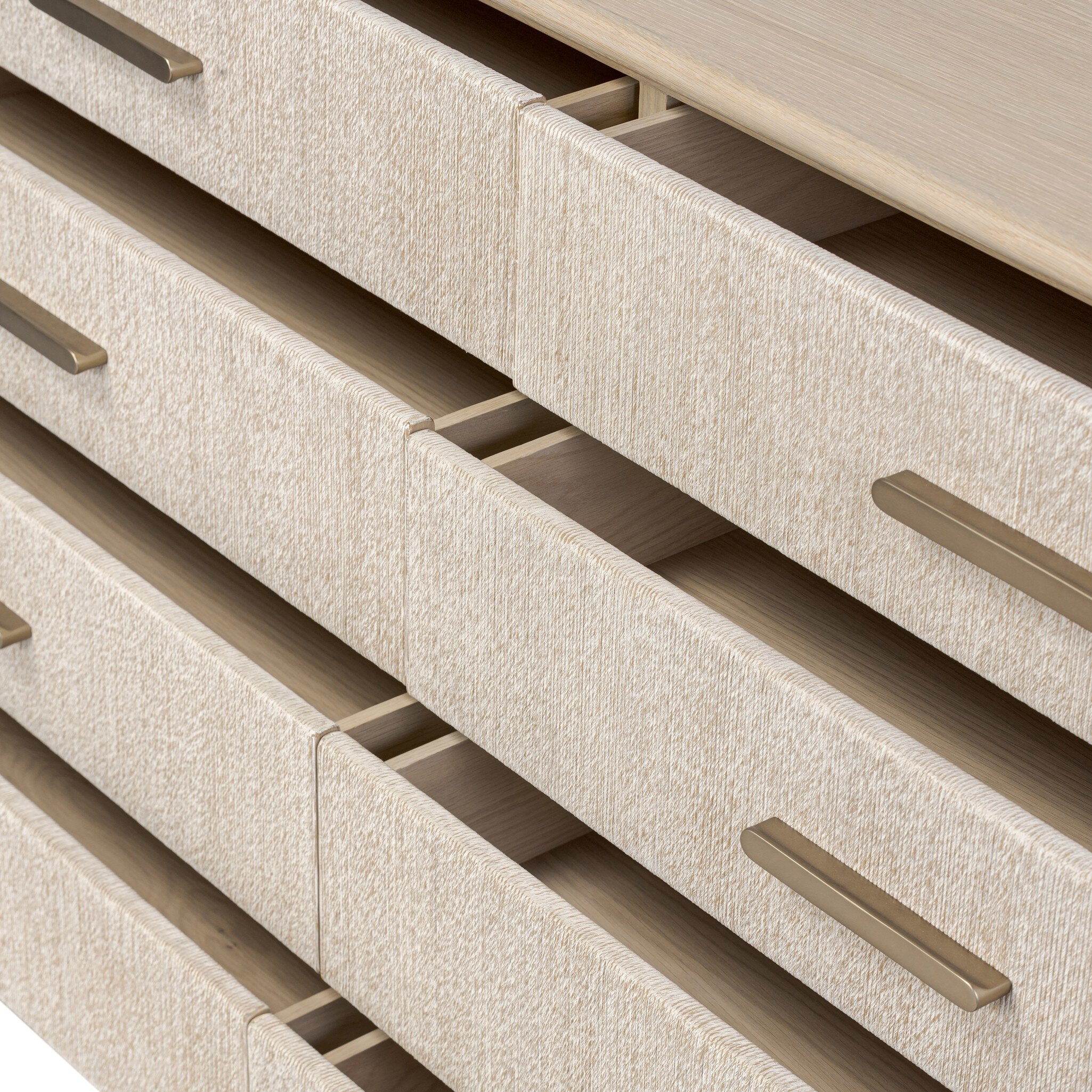 Rosenell 8 Drawer Dresser, Natural Paper Cord