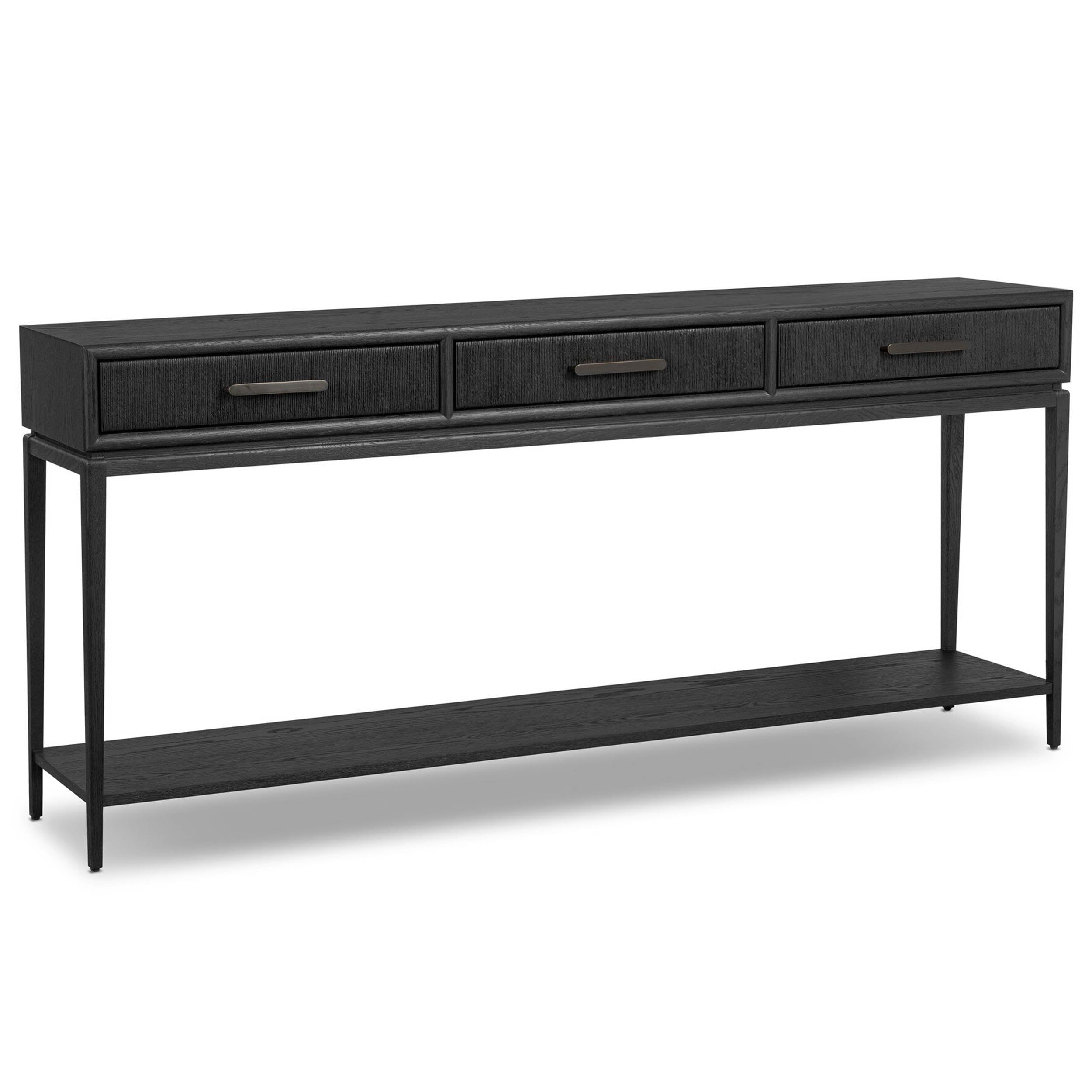 Rosenell Console Table - 78", Black Oak Solid