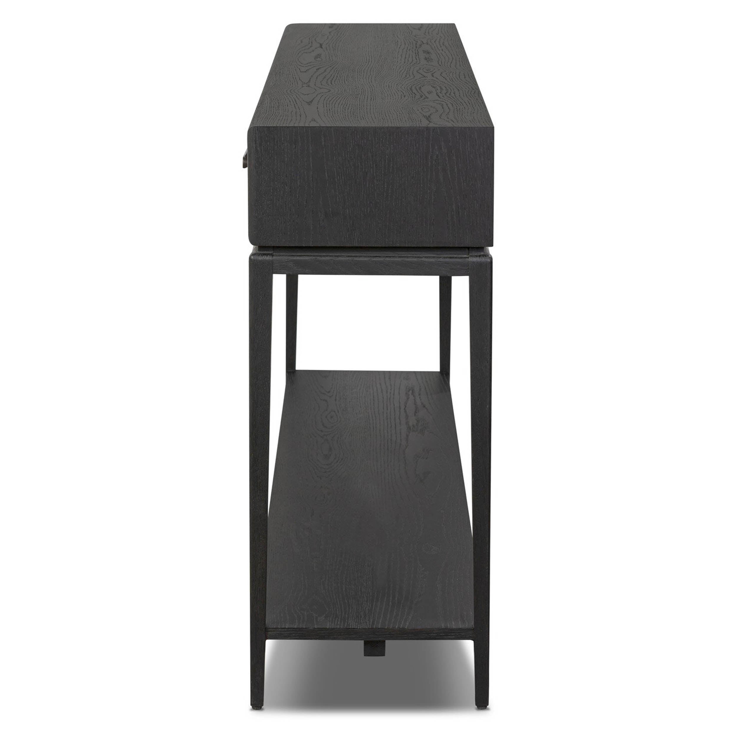 Rosenell Console Table - 78", Black Oak Solid