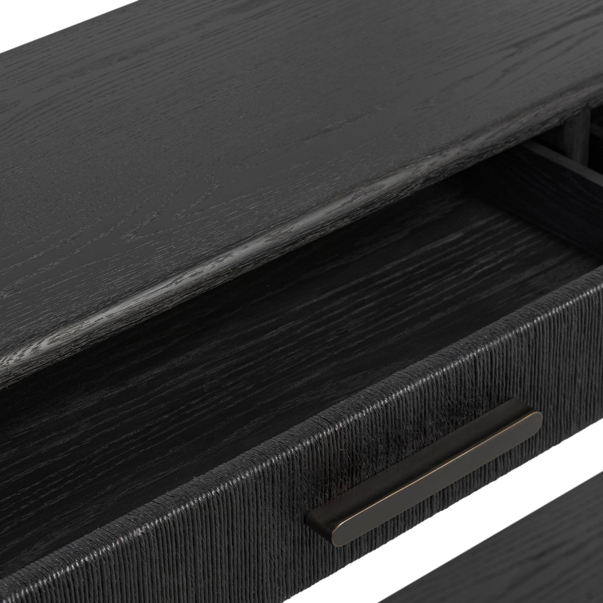 Rosenell Console Table - 78", Black Oak Solid
