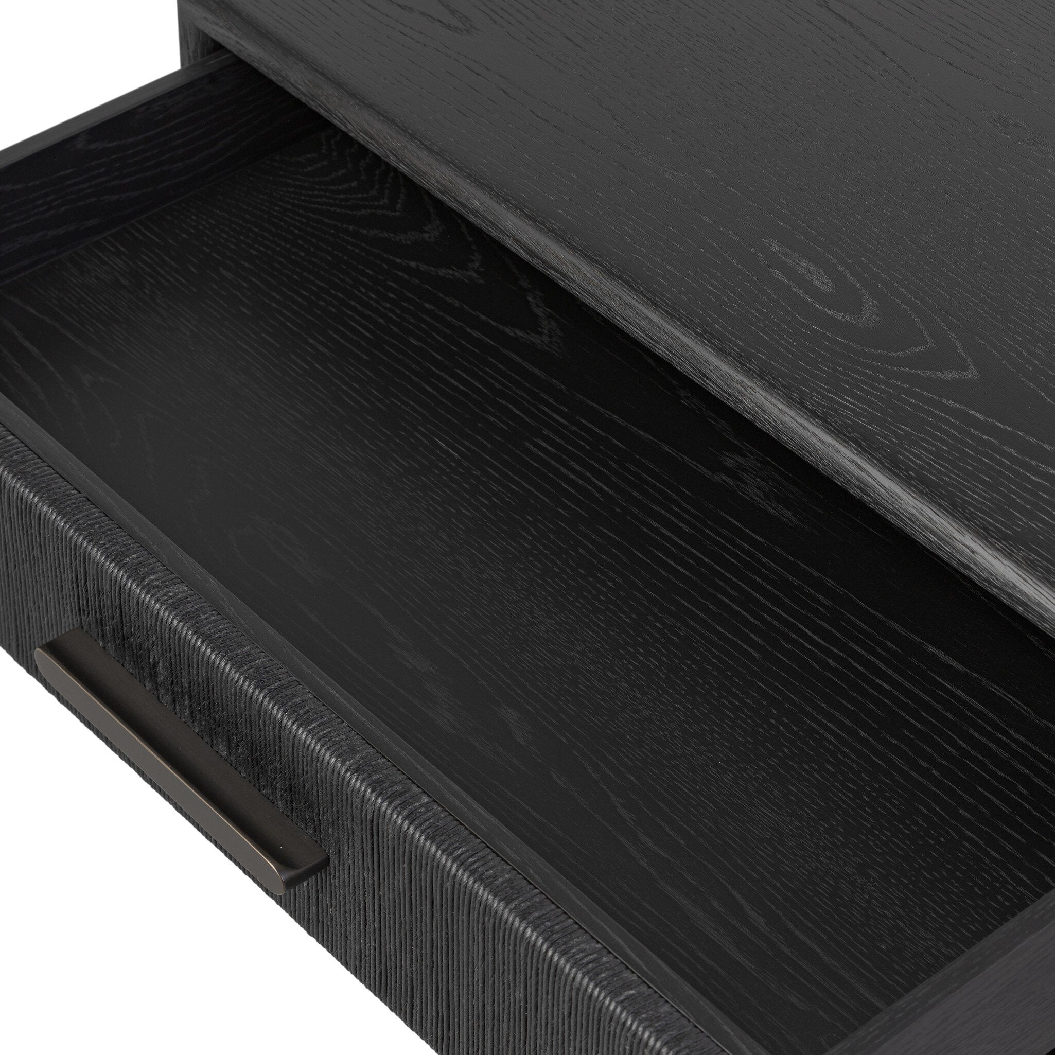 Rosenell Open Nightstand, Black Oak Veneer