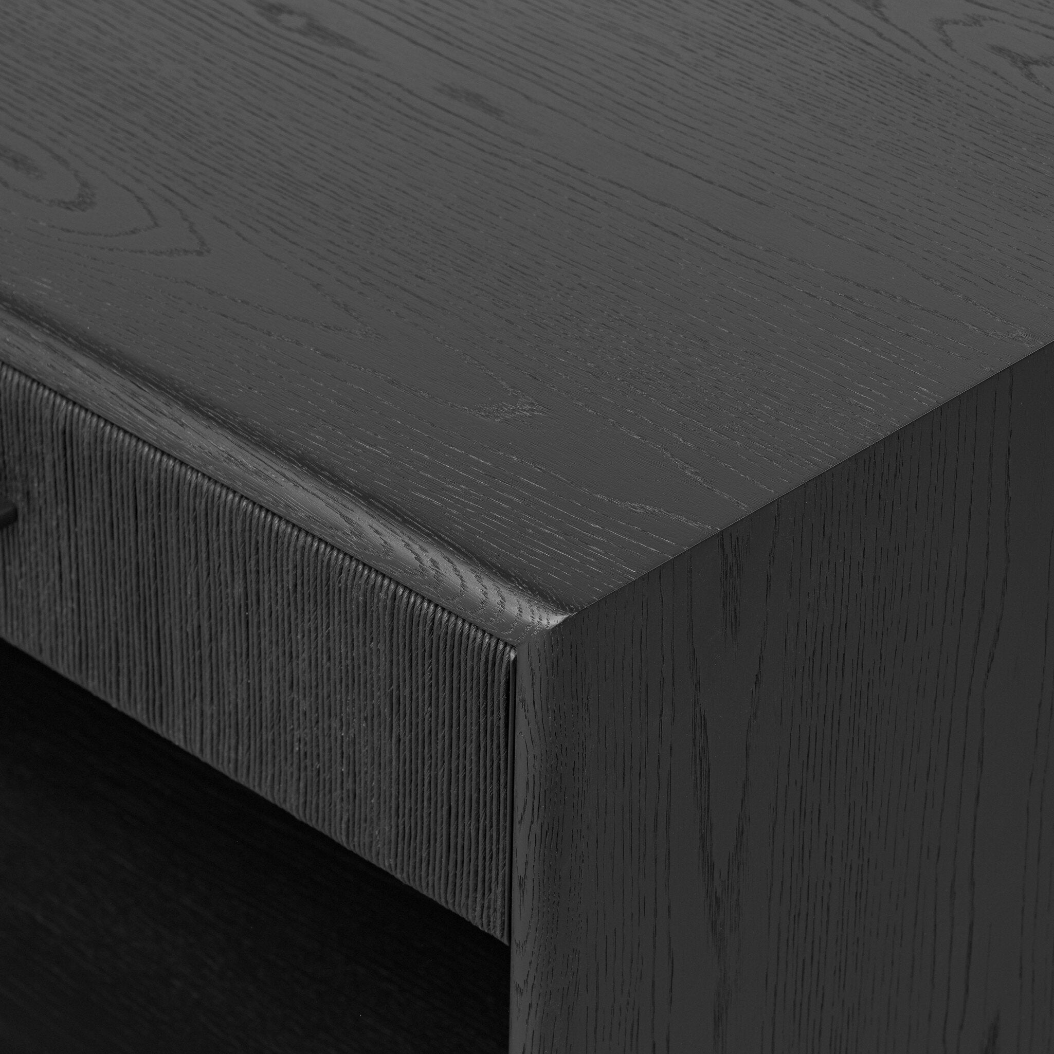 Rosenell Open Nightstand, Black Oak Veneer