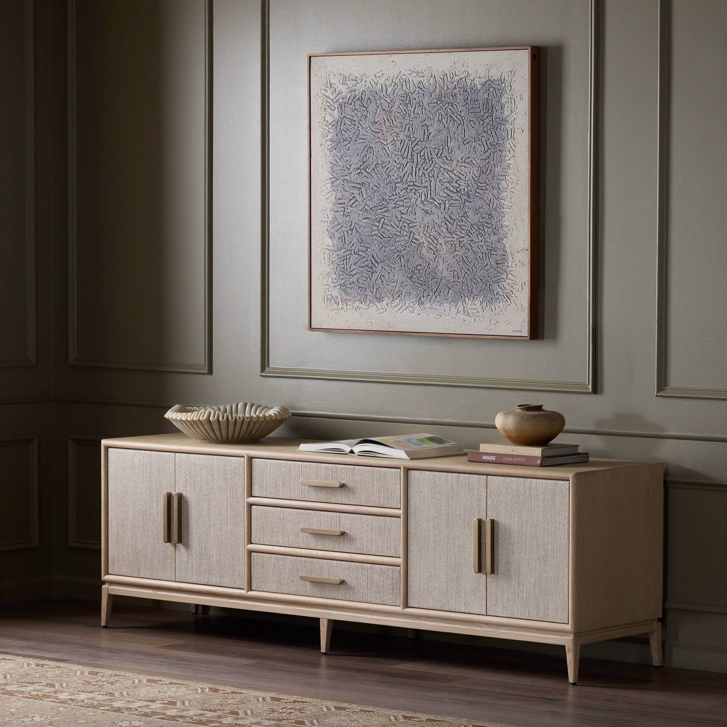 Rosenell Media Console, Natural Paper Cord
