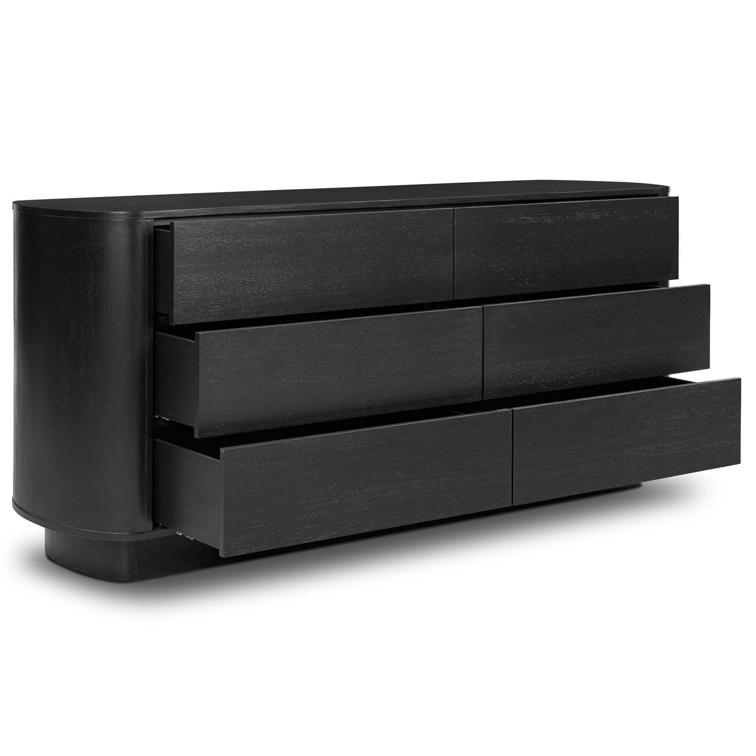 Paden 6 Drawer Dresser, Aged Black Acacia