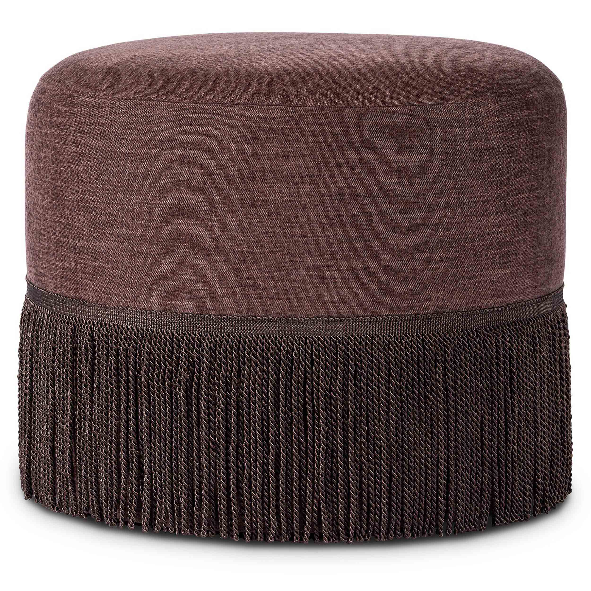 Sinclair Fringe Ottoman-21", Laughlin Plum