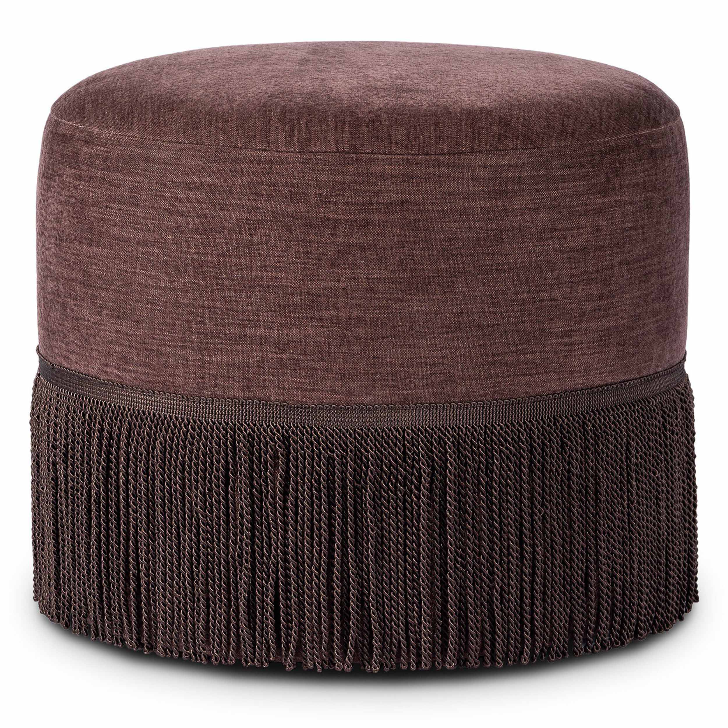 Sinclair Fringe Ottoman-21", Laughlin Plum
