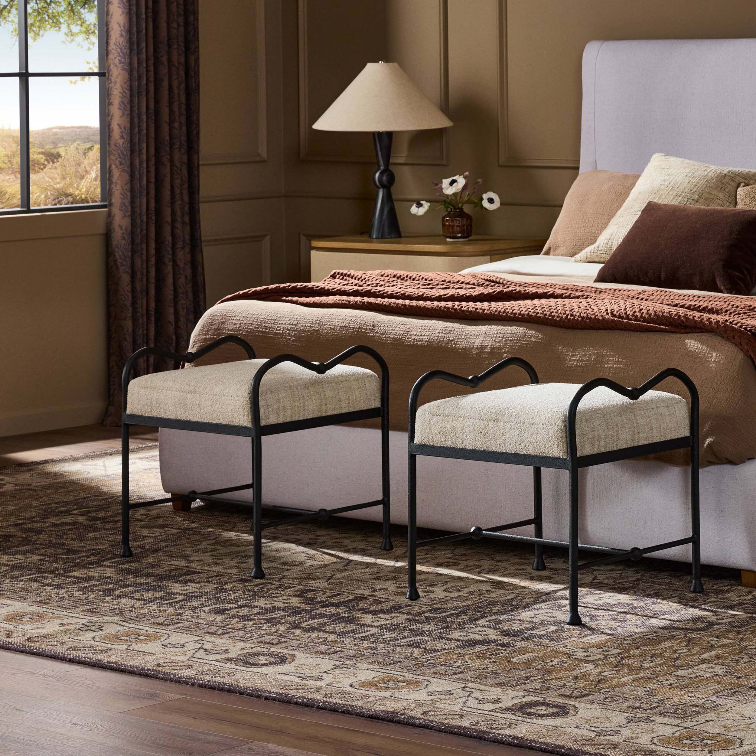 Leona Accent Stool, Yuma Cream