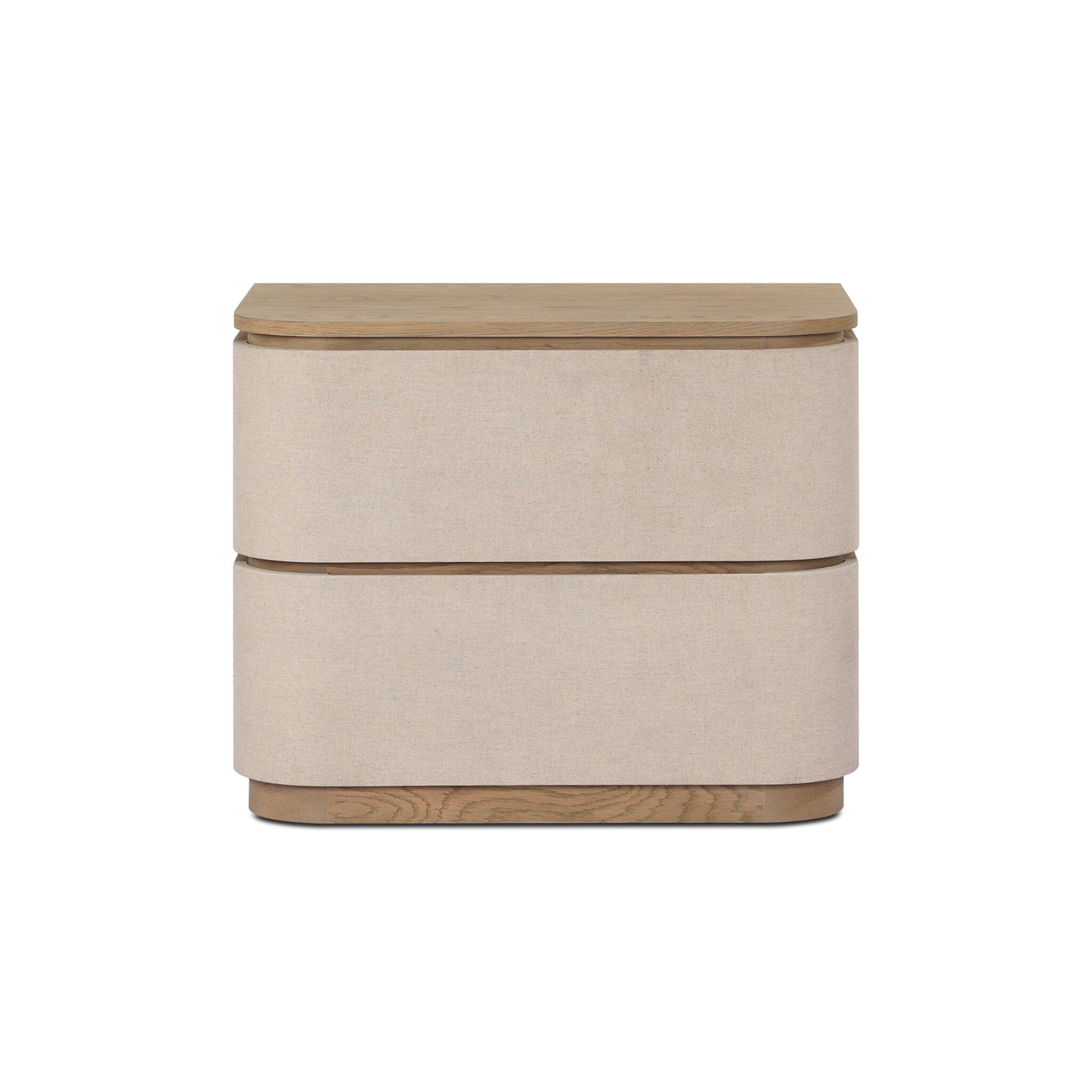Mariella Nightstand, Beige Painted Linen