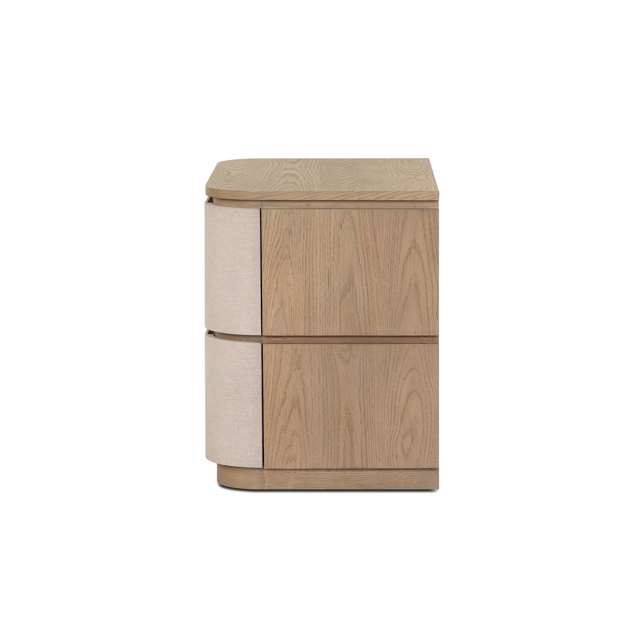 Mariella Nightstand, Beige Painted Linen
