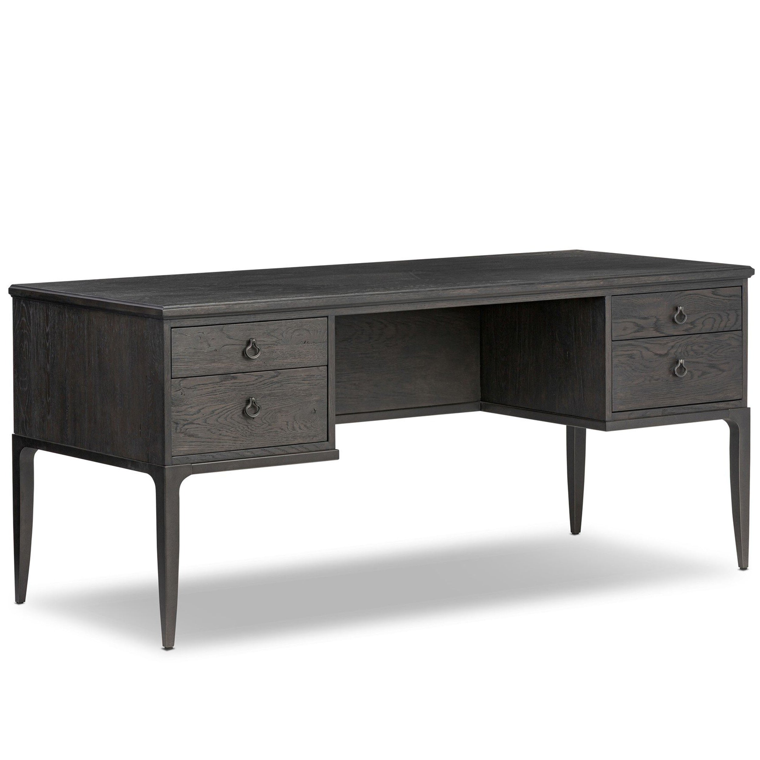 Alden Desk, Worn Black Oak Veneer