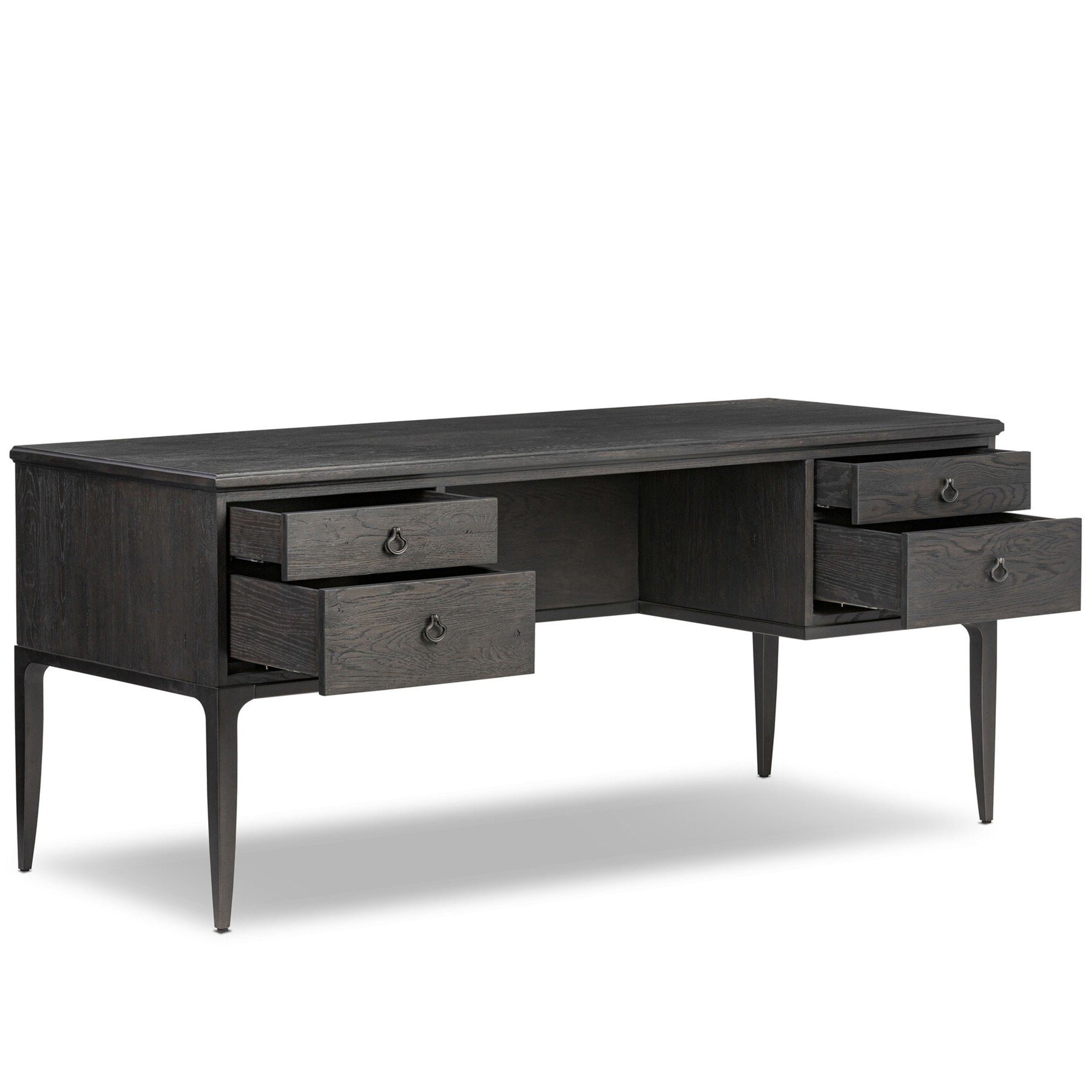 Alden Desk, Worn Black Oak Veneer