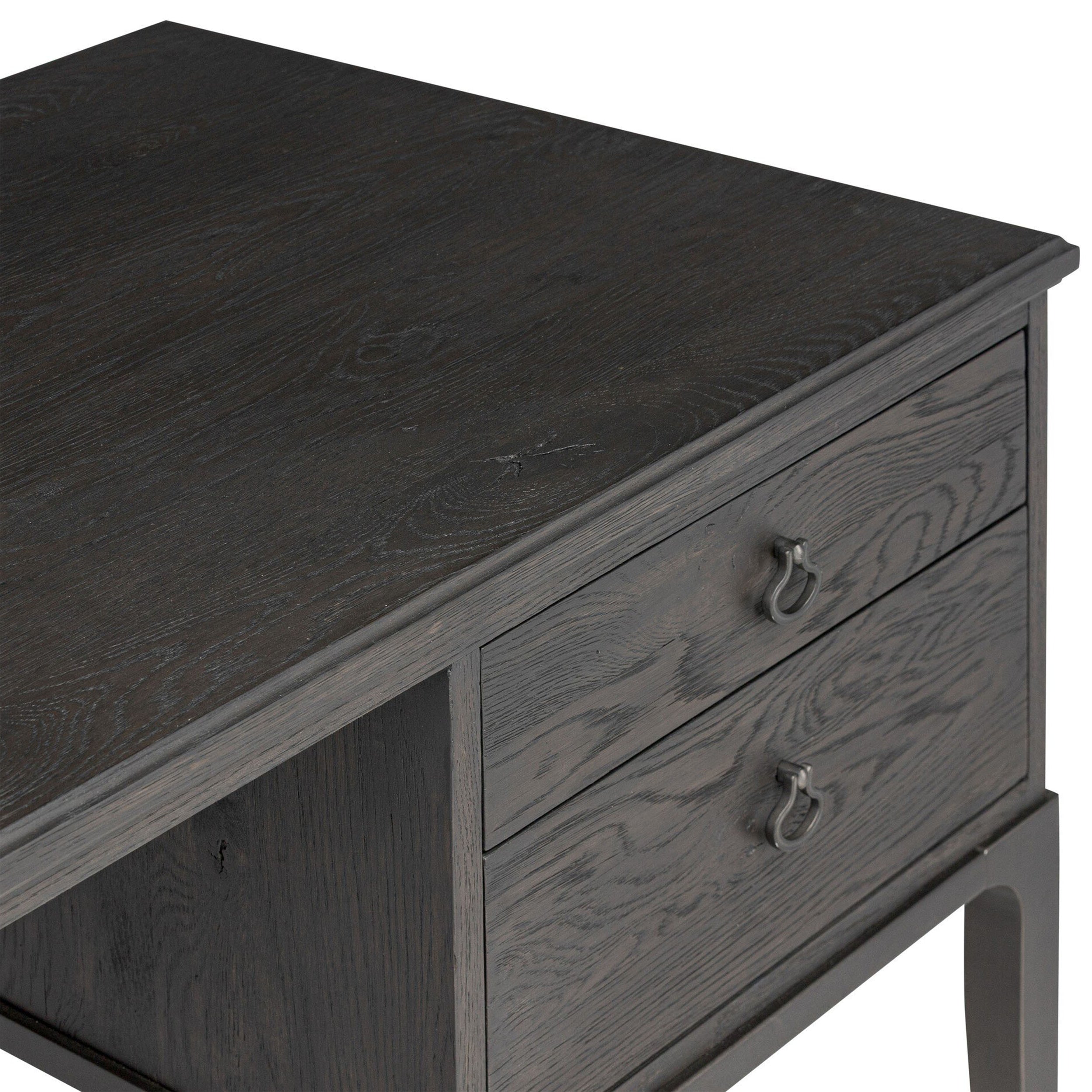 Alden Desk, Worn Black Oak Veneer