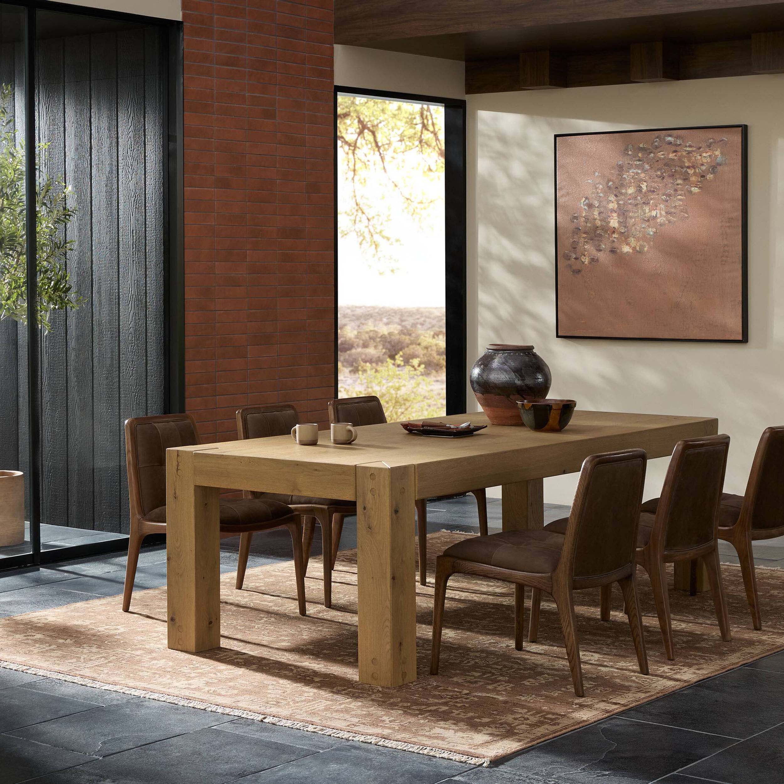 Emmer Dining Table, Aged Smoked Oak