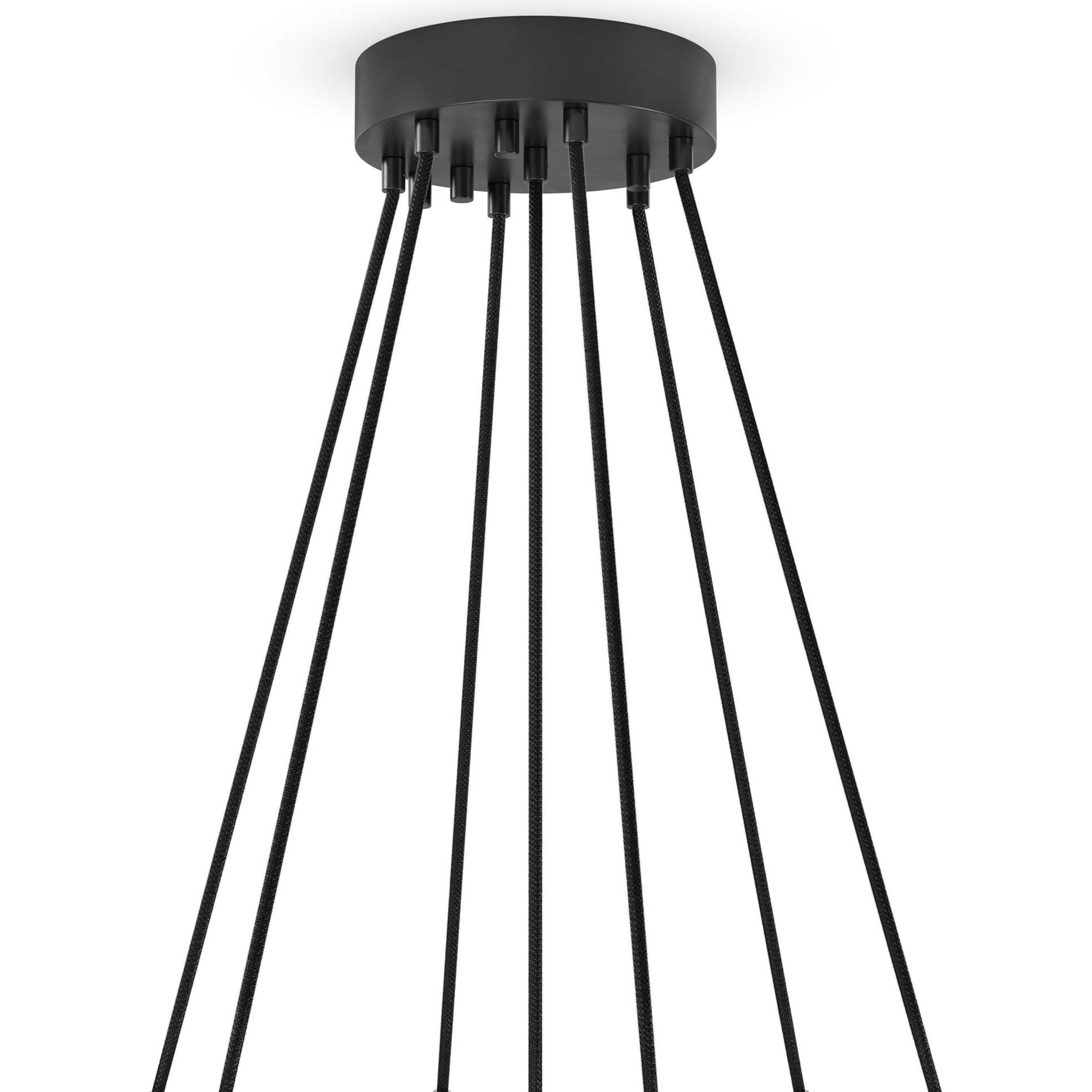 Cloud 7 Globe Chandelier, Clear Glass, Black Gunmetal