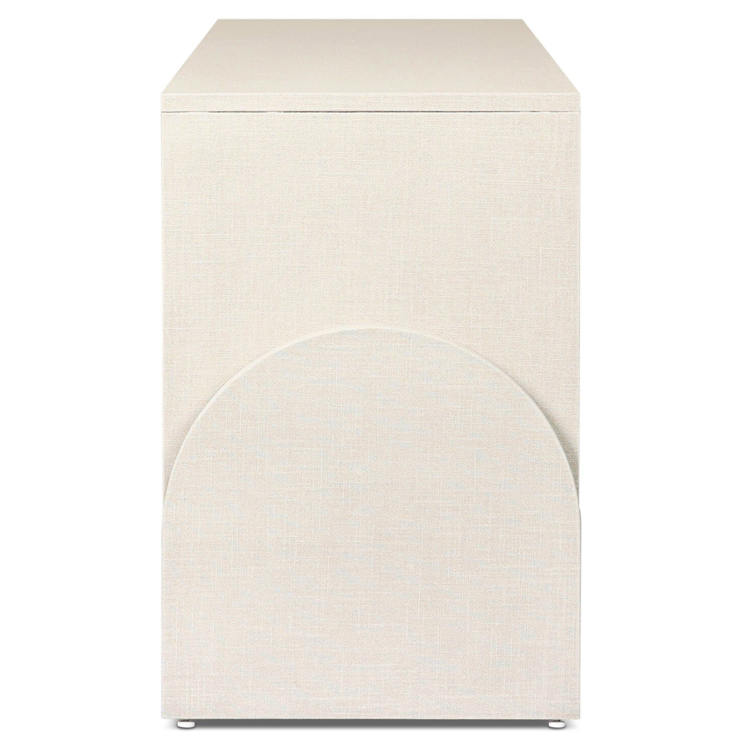 Cressida Media Console, Ivory Painted Linen