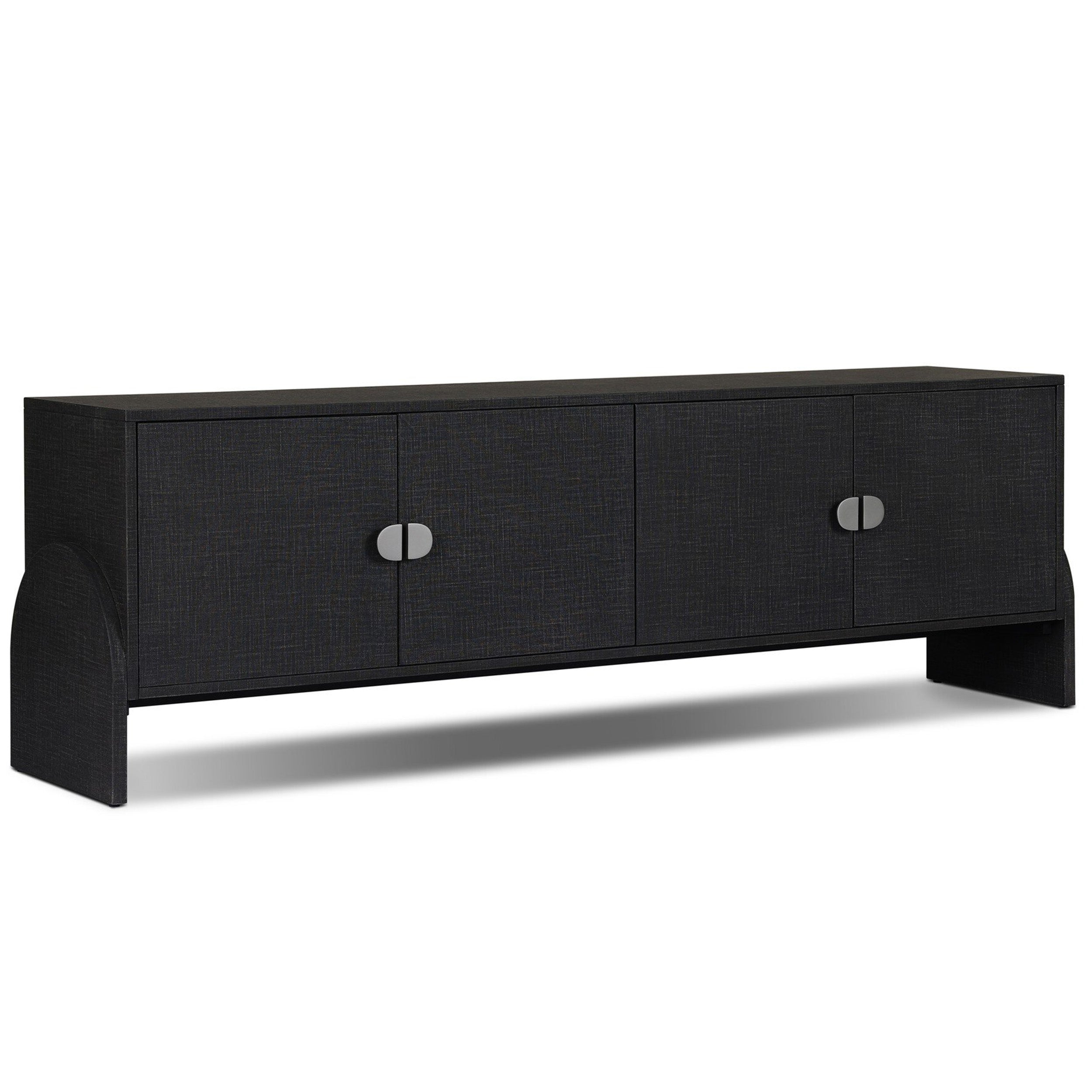 Cressida Media Console, Black Linen