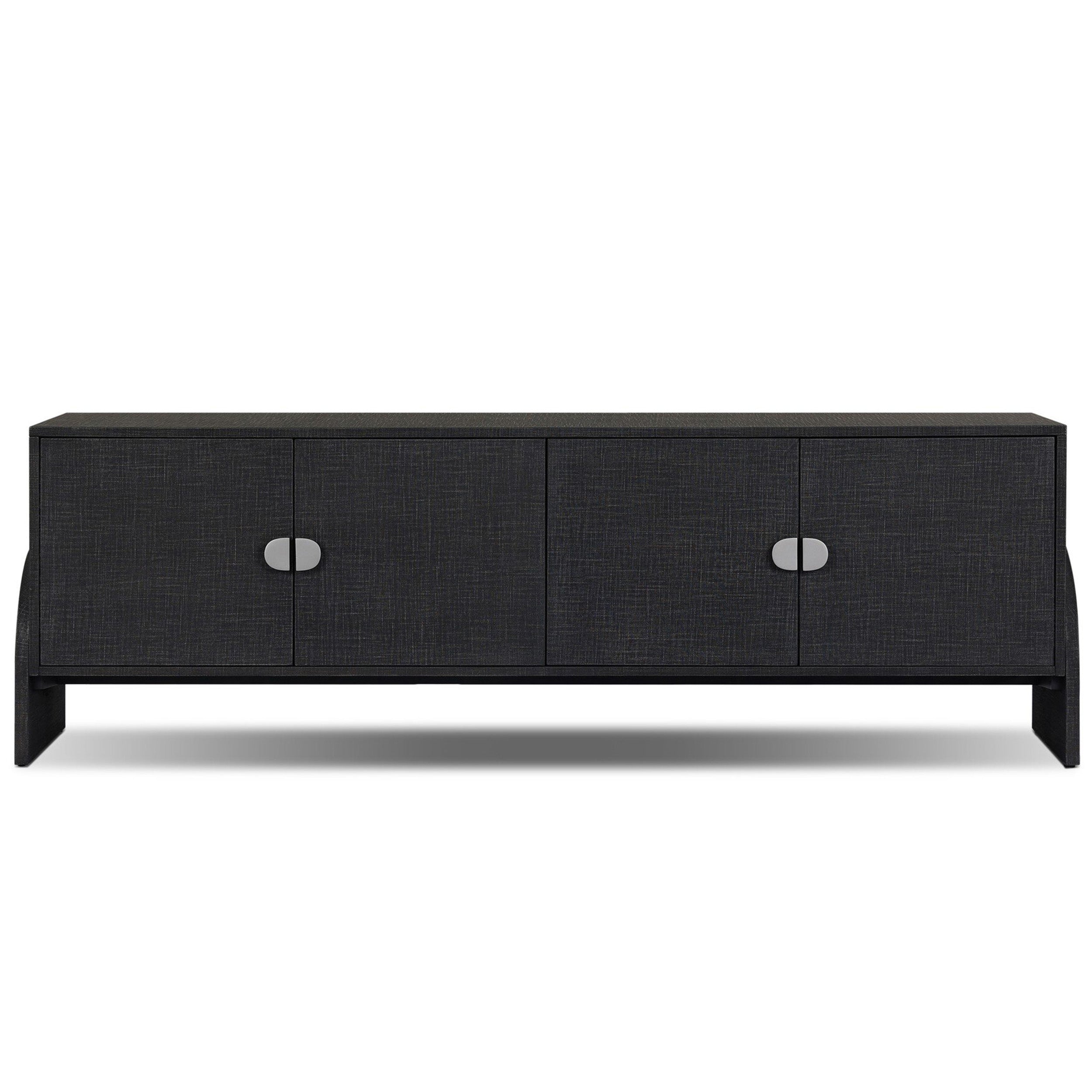 Cressida Media Console, Black Linen