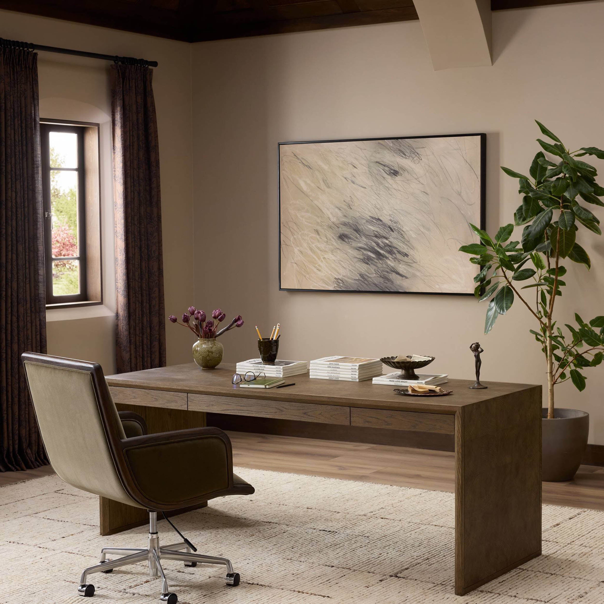 Salta Desk, Brown Oak Thick Veneer