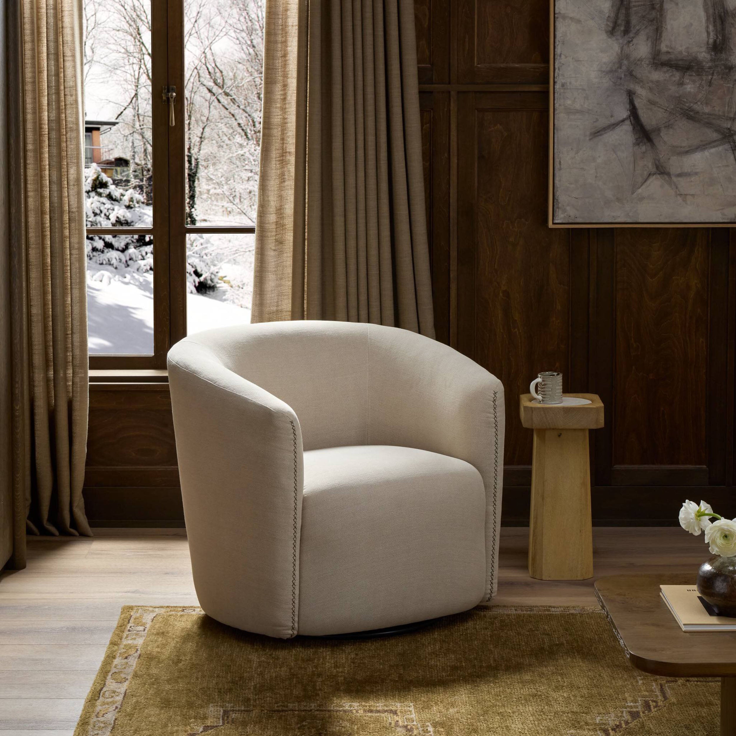 Salena Swivel Chair, Broadway Dune