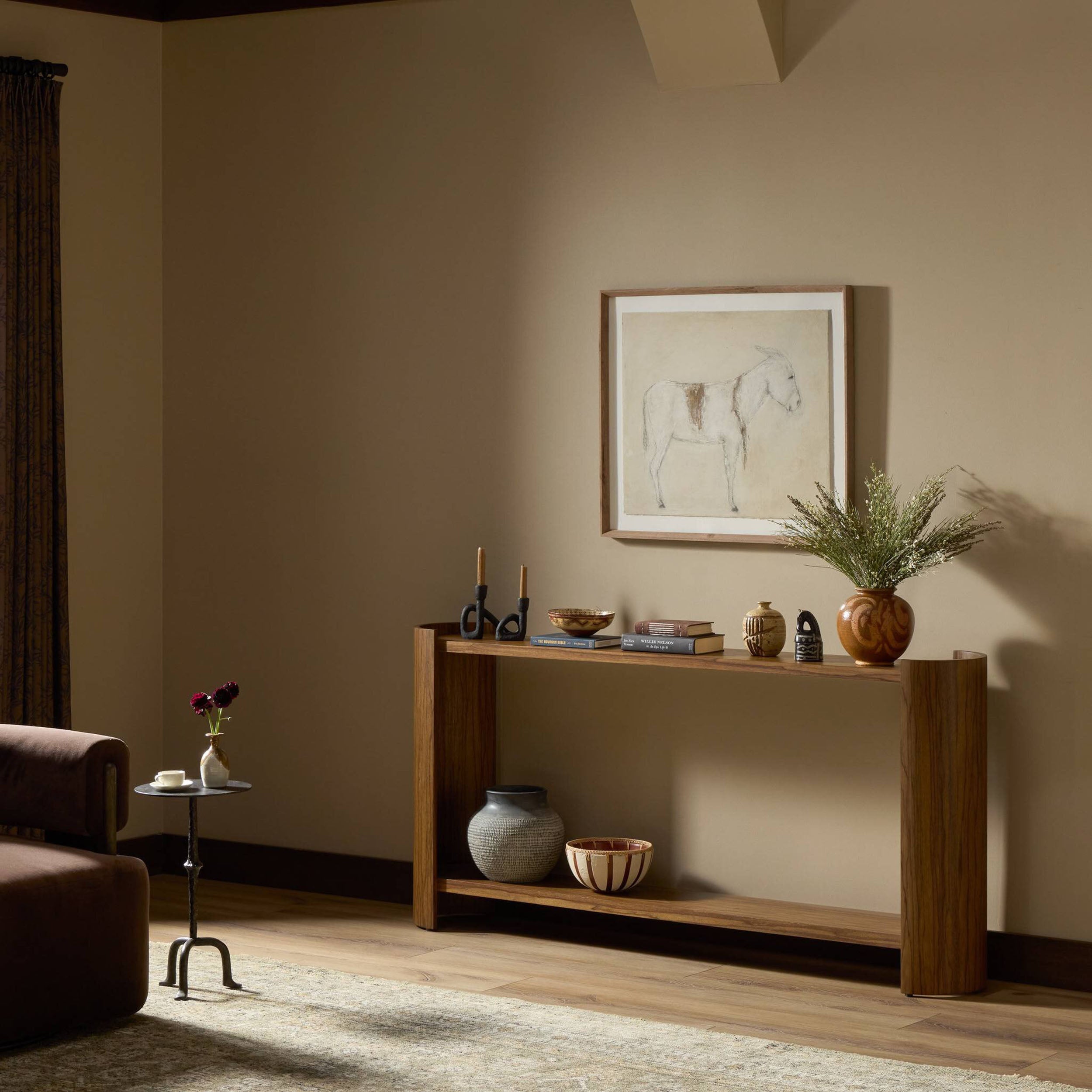 Damari Console Table, Medium Brown Limba
