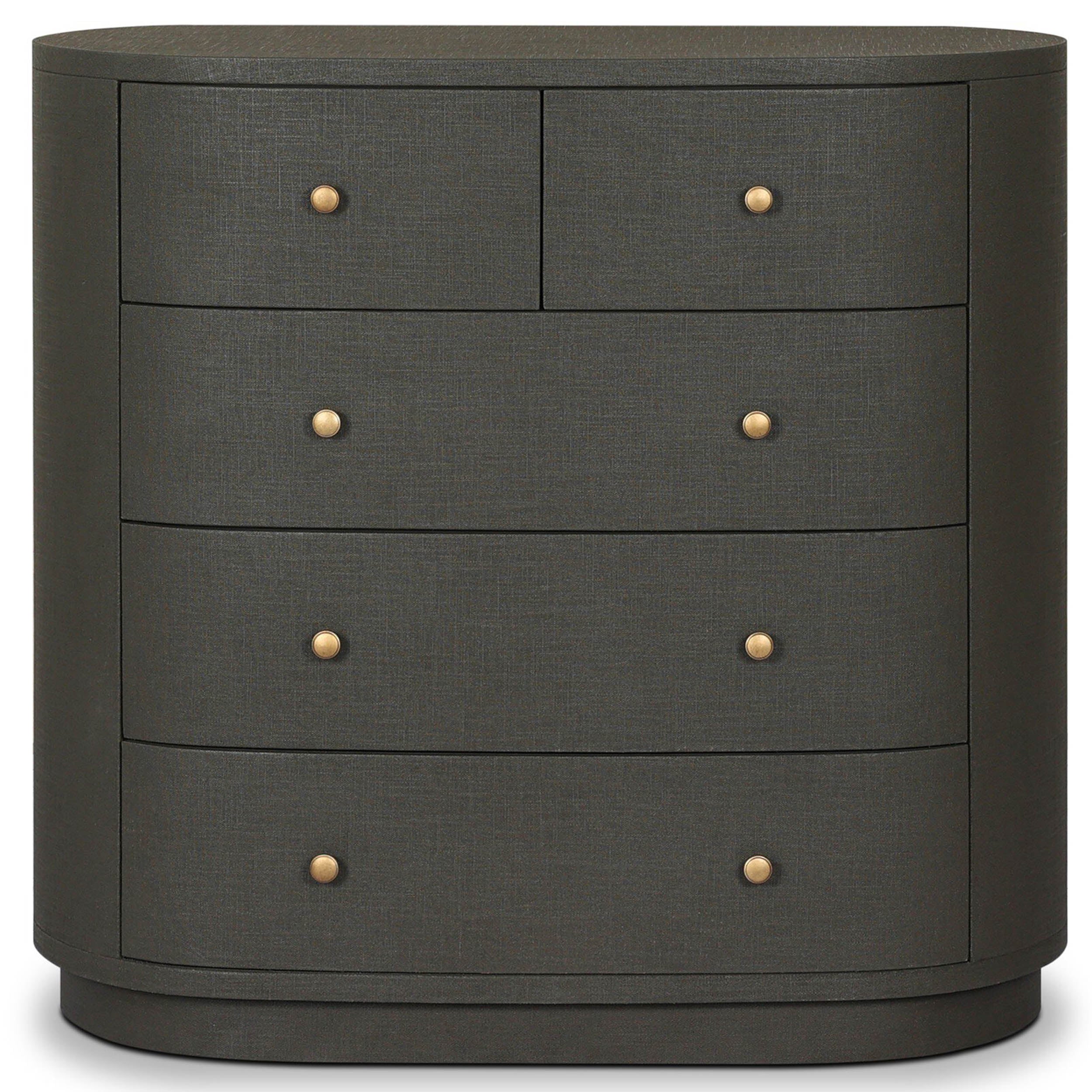 Amelia Chest, Dark Green Lacquered Linen