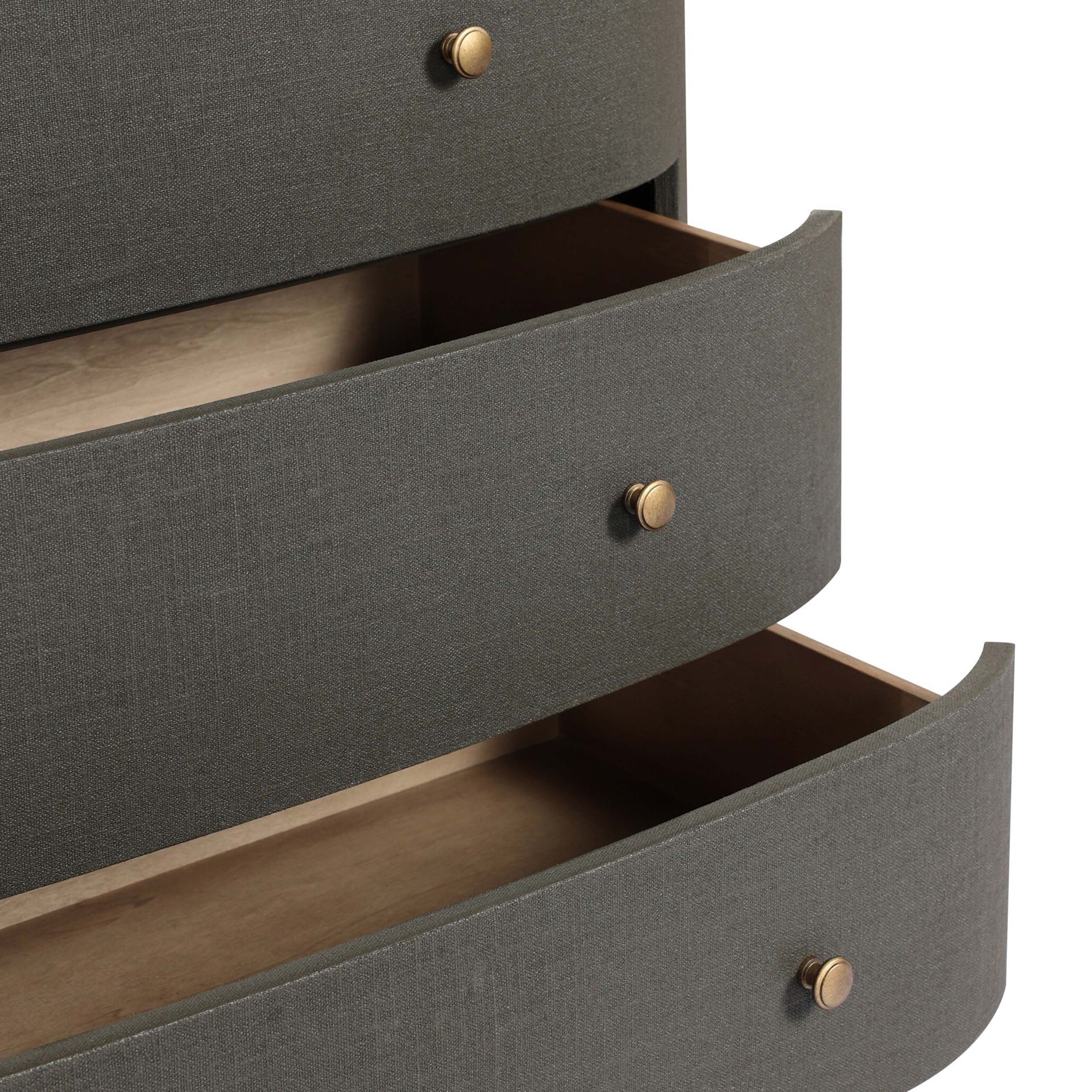 Amelia Chest, Dark Green Lacquered Linen