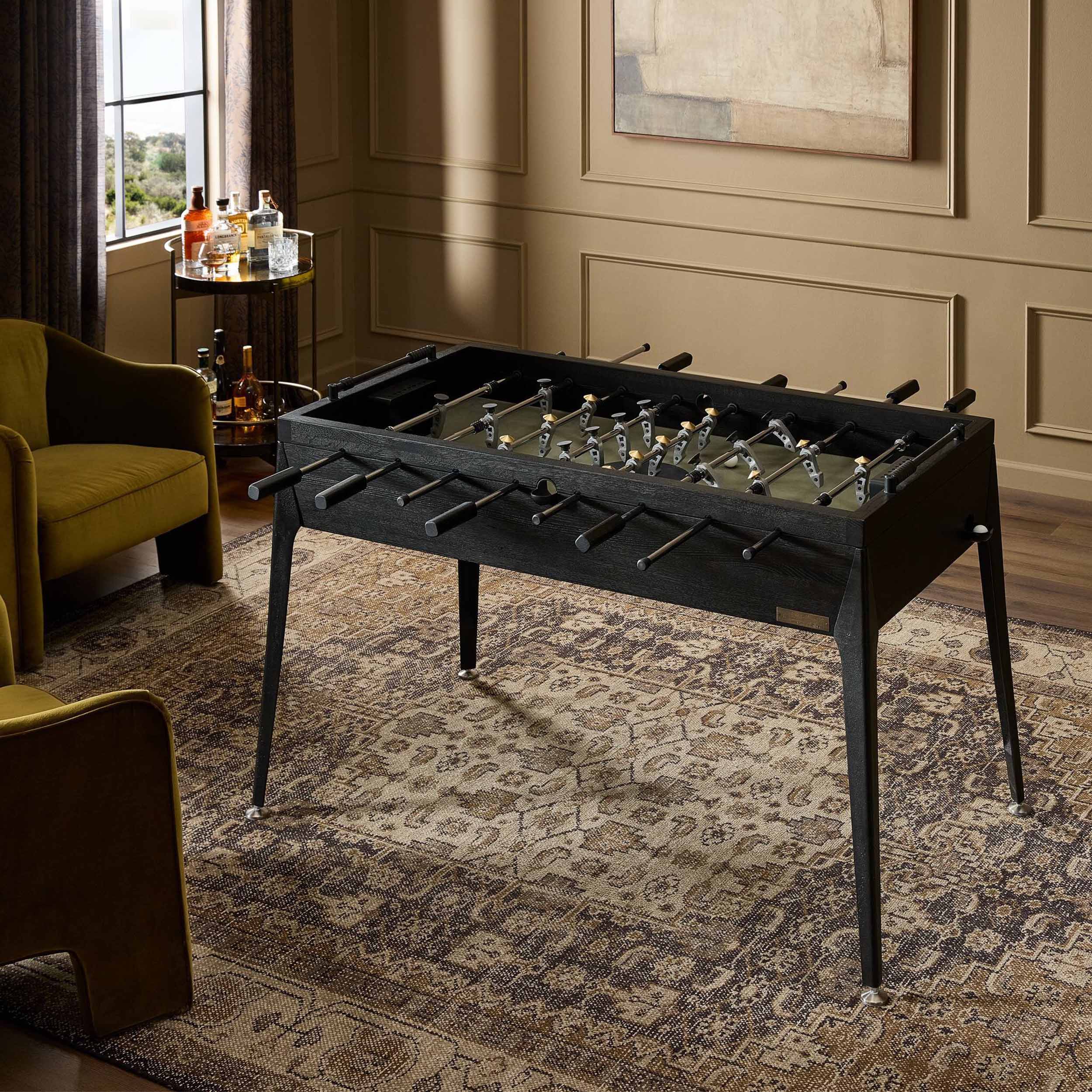 District Eight Foosball Table, Ebonized Oak