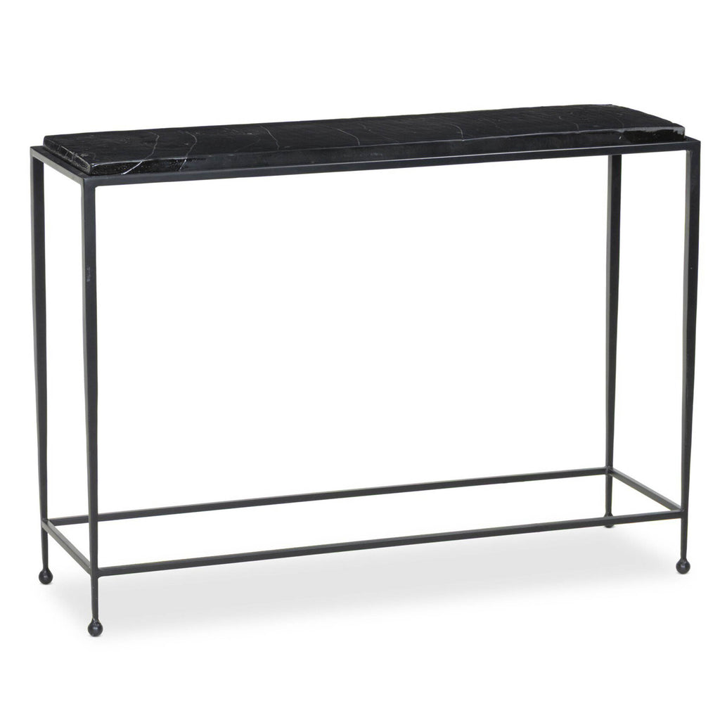 Dalston Cast Glass Console Table, Smoked Black Cast Glass