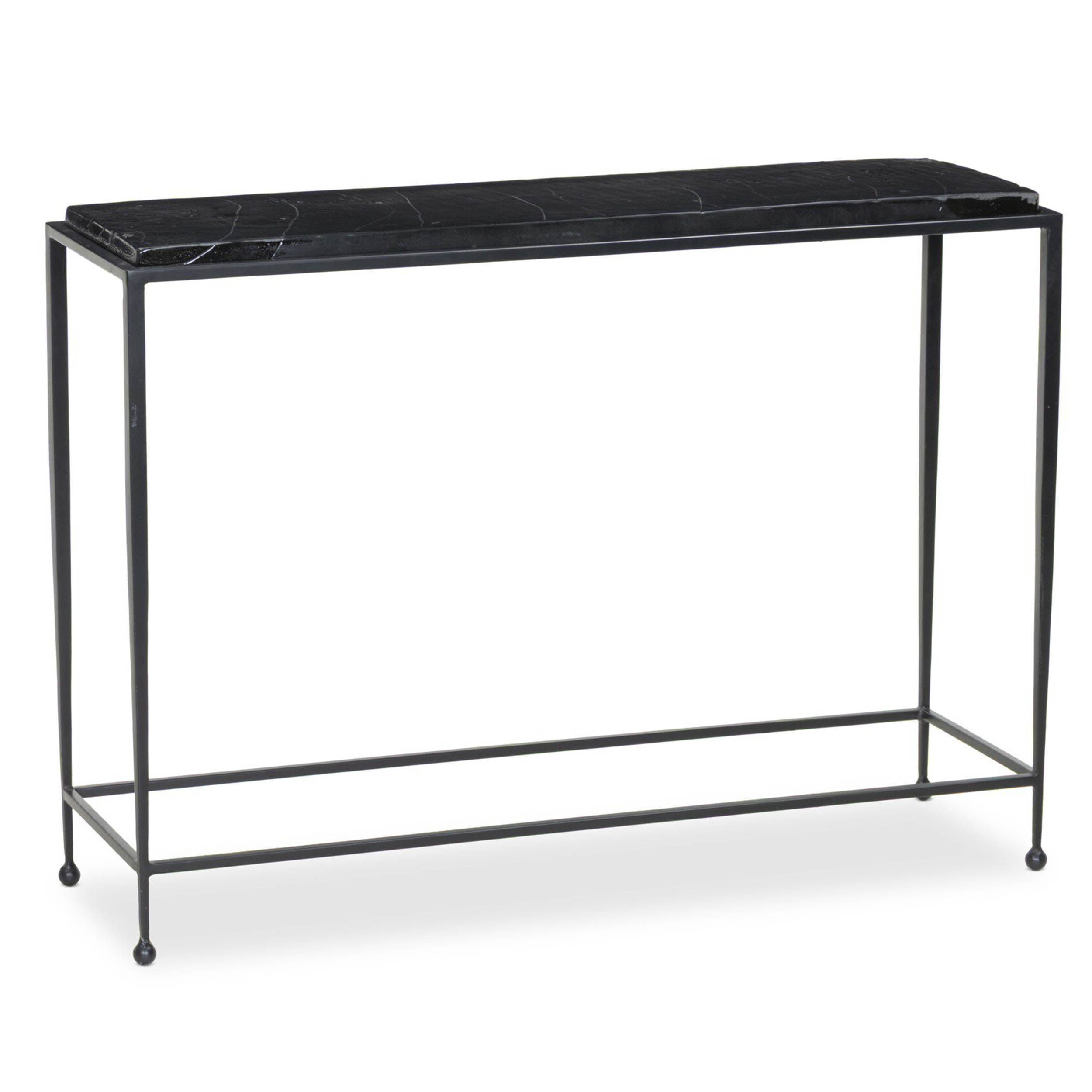 Dalston Cast Glass Console Table, Smoked Black Cast Glass