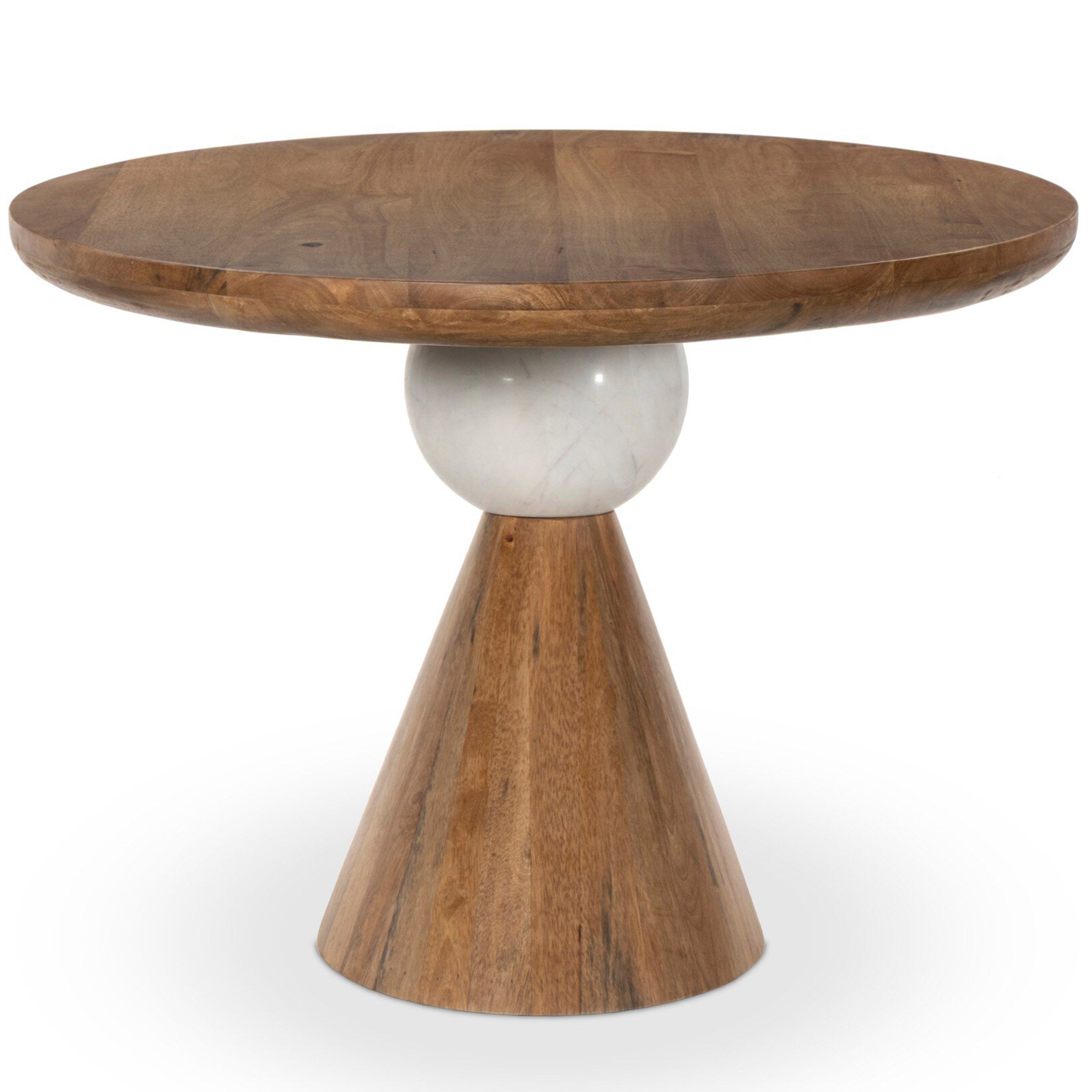 Bibianna Oval Dining Table, Smoked Honey/Honed White Marble