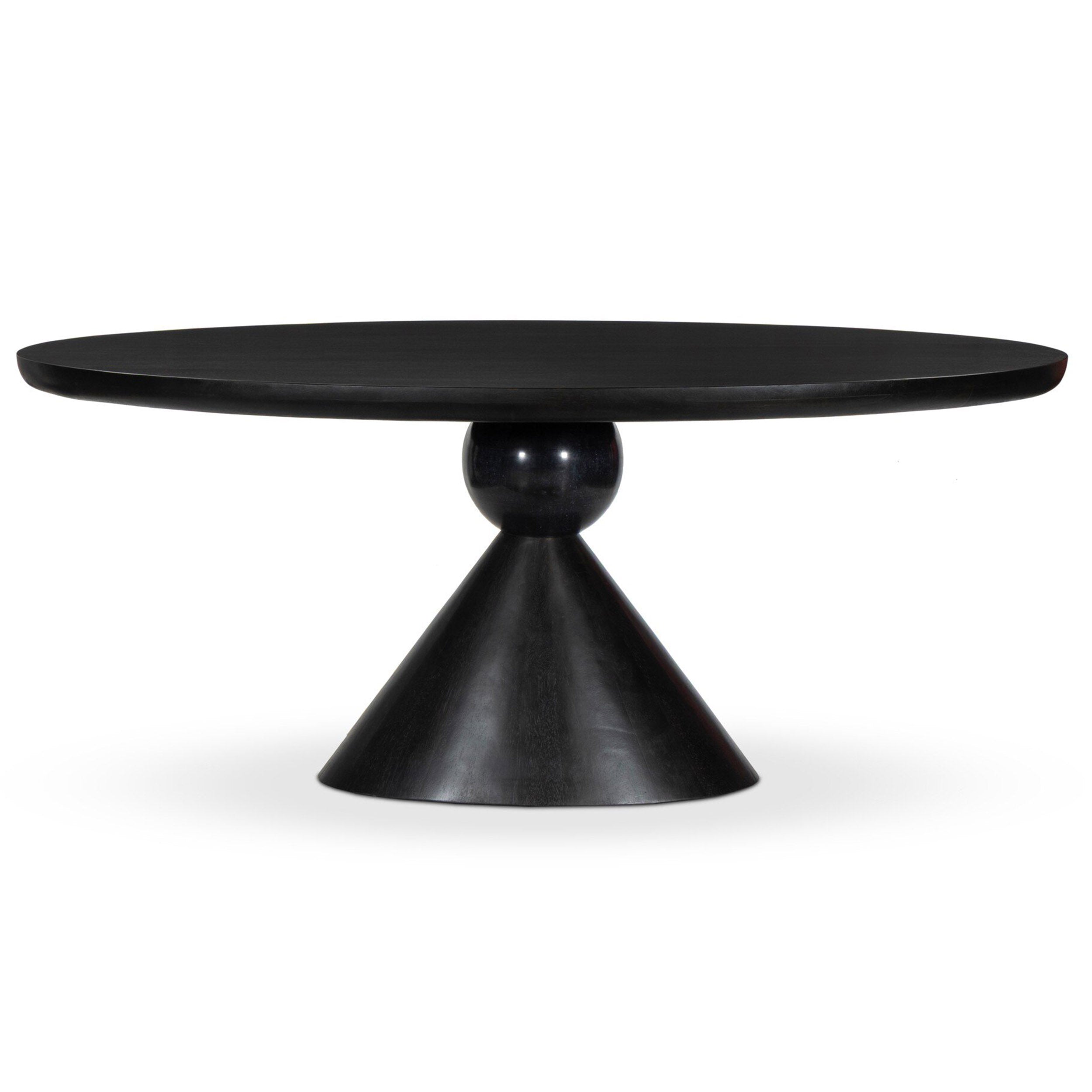 Bibianna Oval Dining Table, Worn Black Parawood