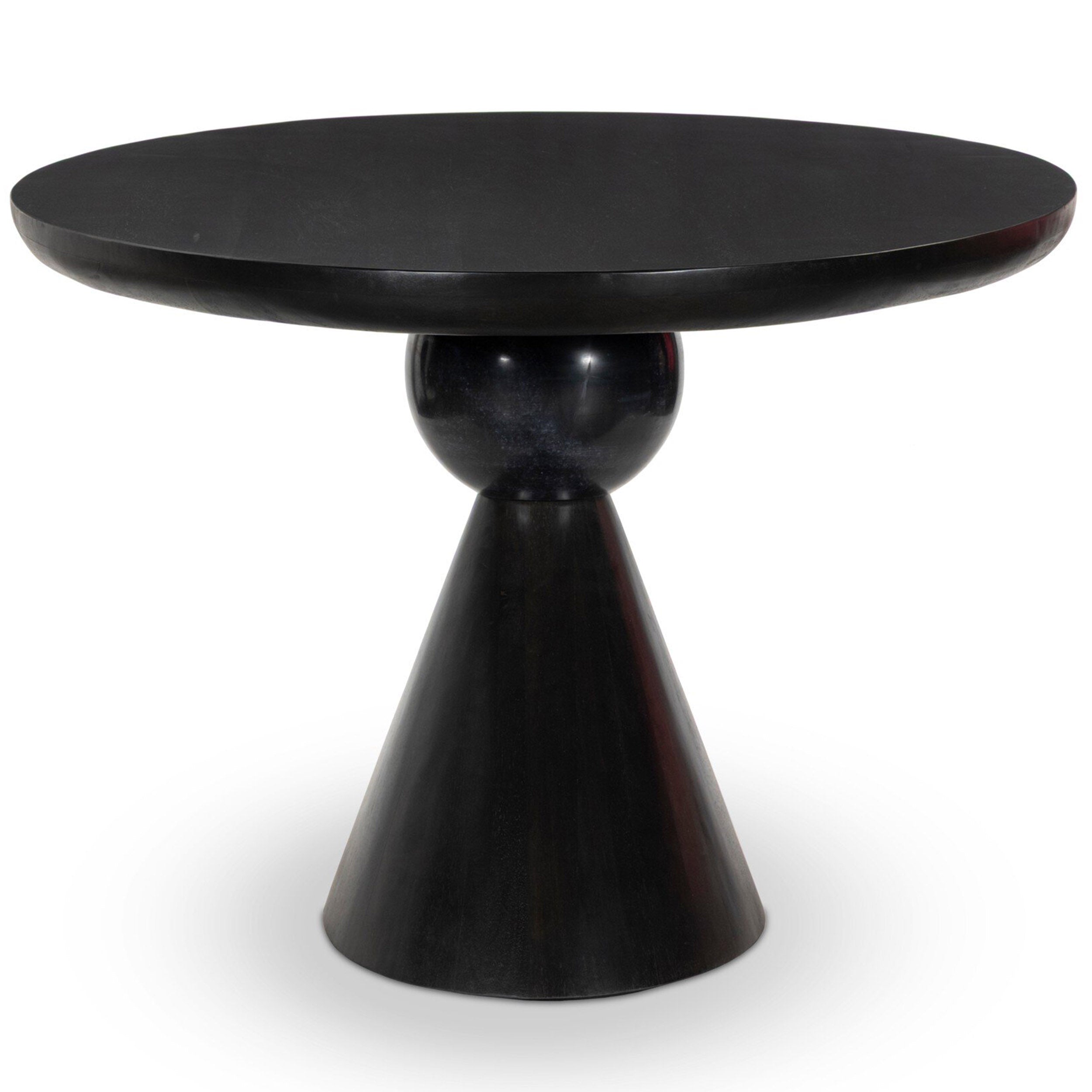 Bibianna Oval Dining Table, Worn Black Parawood