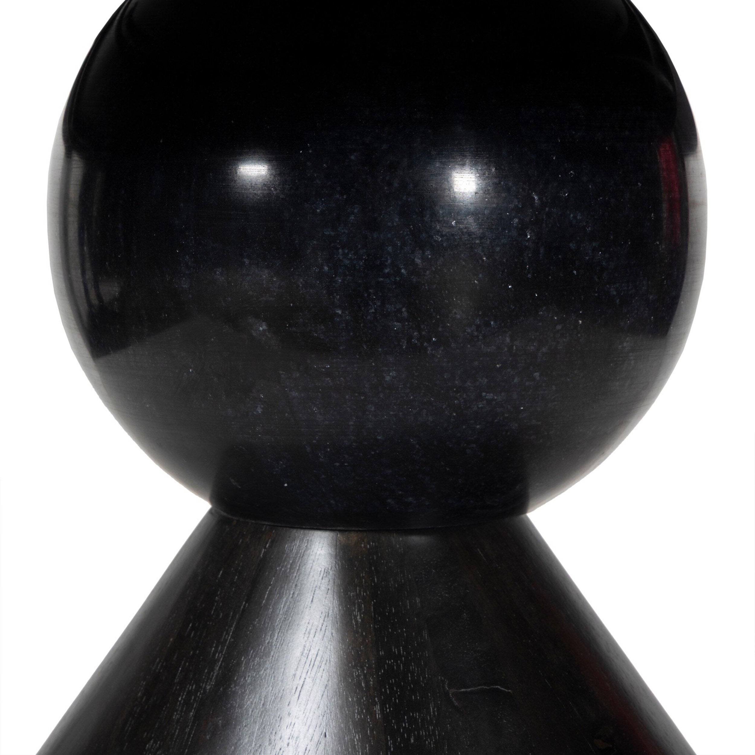 Bibianna Oval Dining Table, Worn Black Parawood