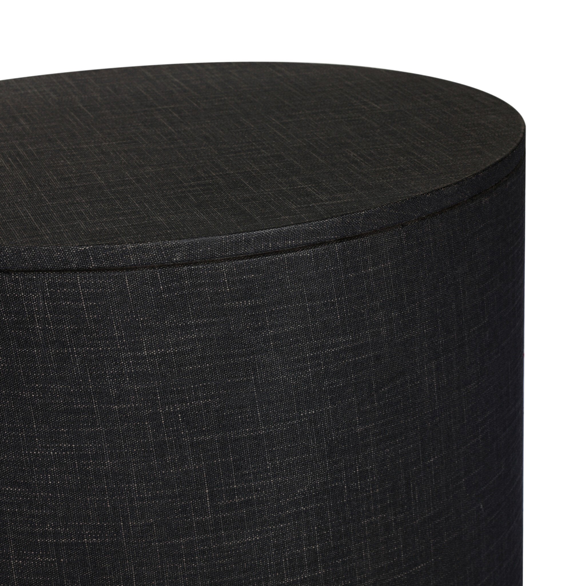 Amelia Oval One Drawer Nightstand, Black Linen