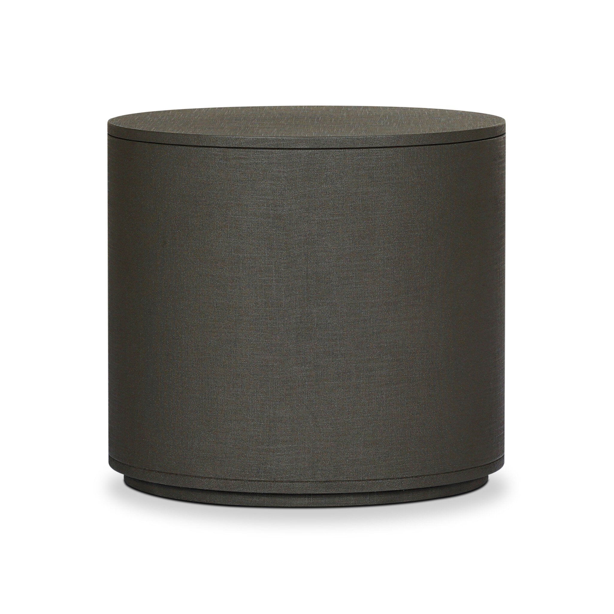 Amelia Oval One Drawer Nightstand, Dark Green Lacquered Linen