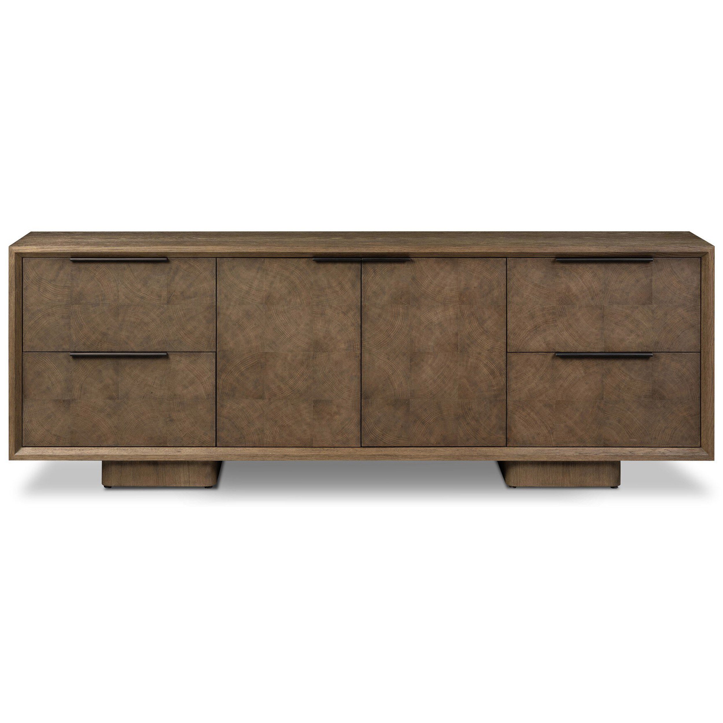 Salta Media Console, Brown Oak Thick Veneer