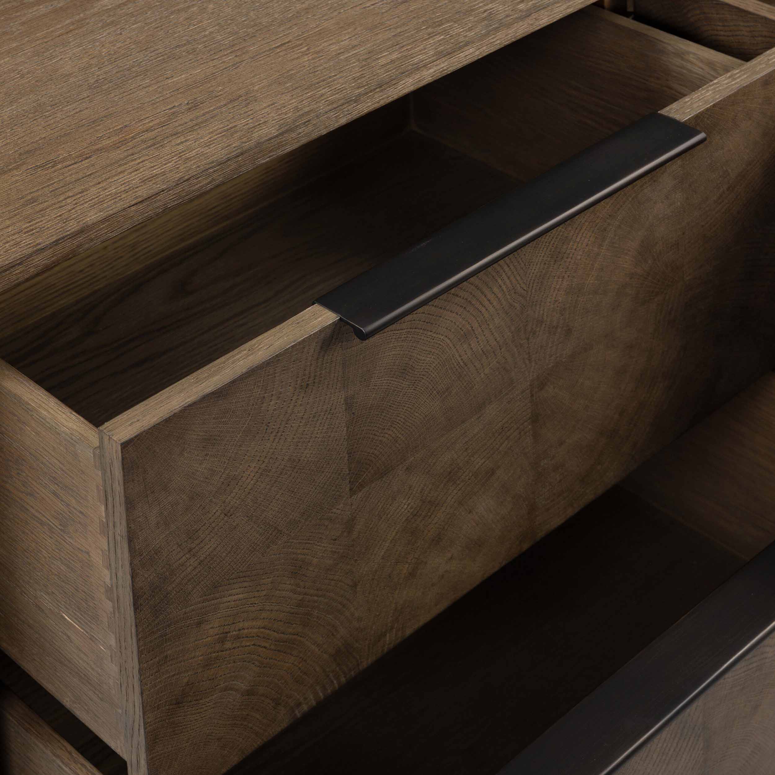 Salta Media Console, Brown Oak Thick Veneer